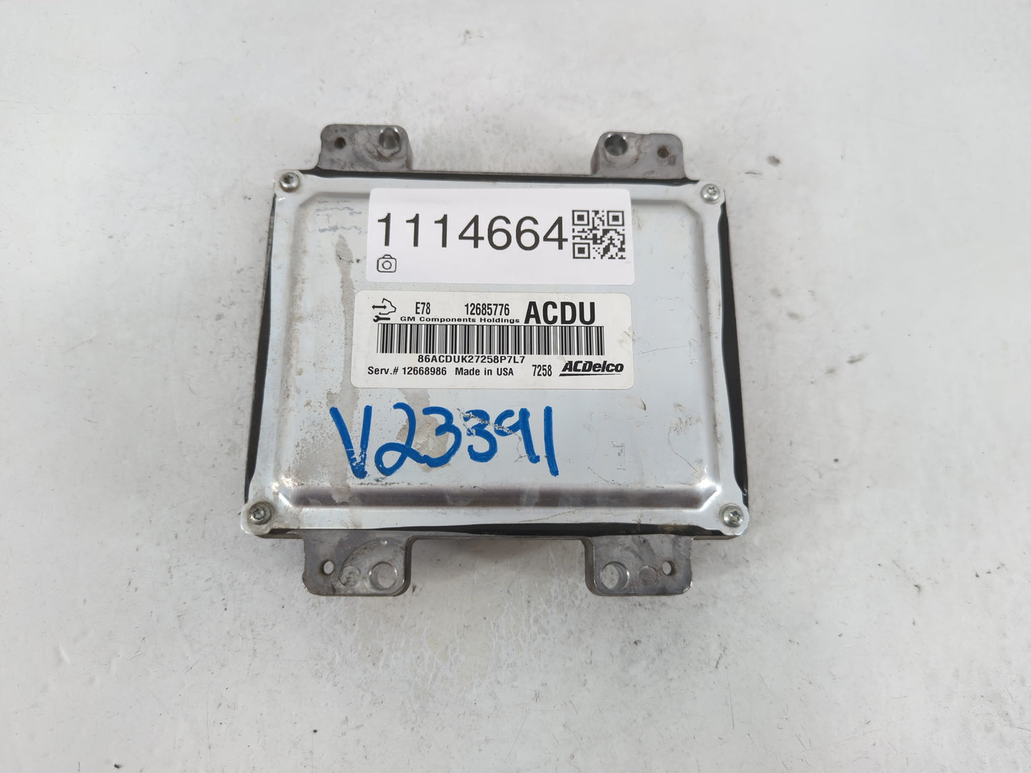 2017-2021 Chevrolet Trax PCM Engine Control Computer ECU ECM PCU OEM P/N:12685776 Fits Fits 2017 2018 2019 2020 2021 OEM Use