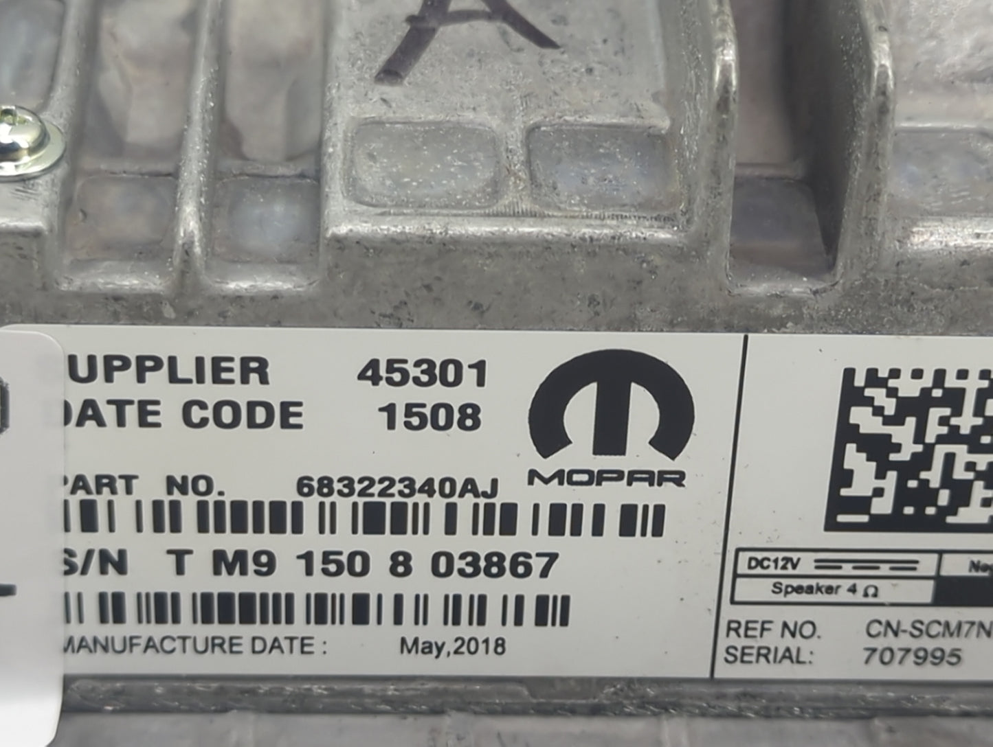 2018 Chrysler 300 Information Display Screen 1494904 - Oemusedautoparts1.com