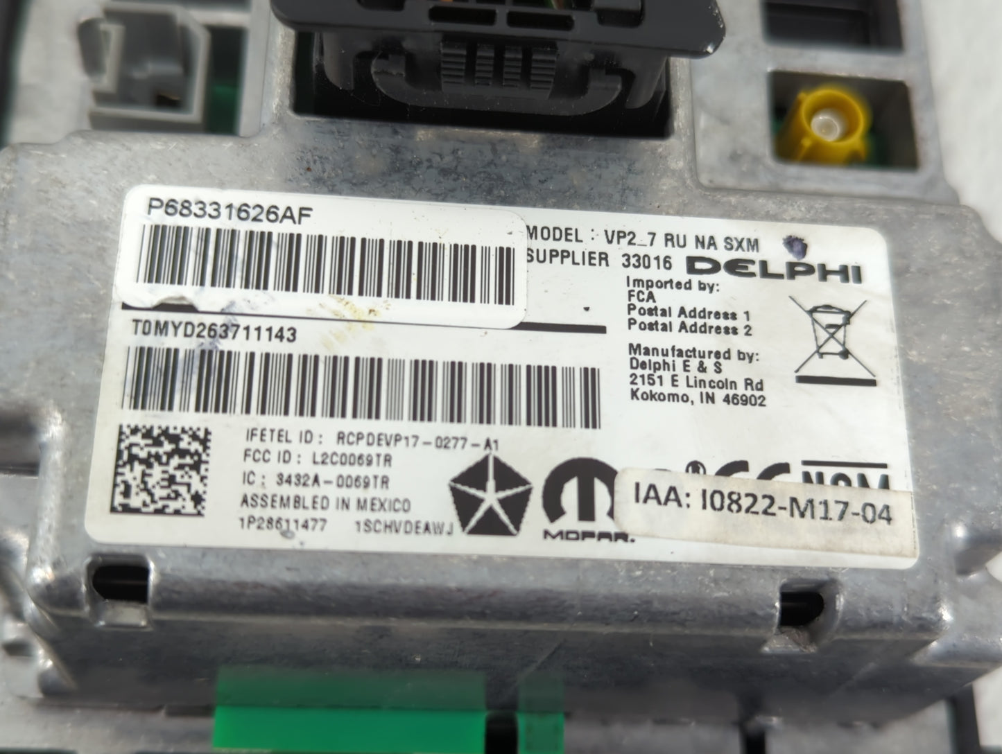 2018 Chrysler Pacifica Climate Control Module Temperature AC/Heater Replacement P/N:P68331626AF Fits OEM Used Auto Parts - O