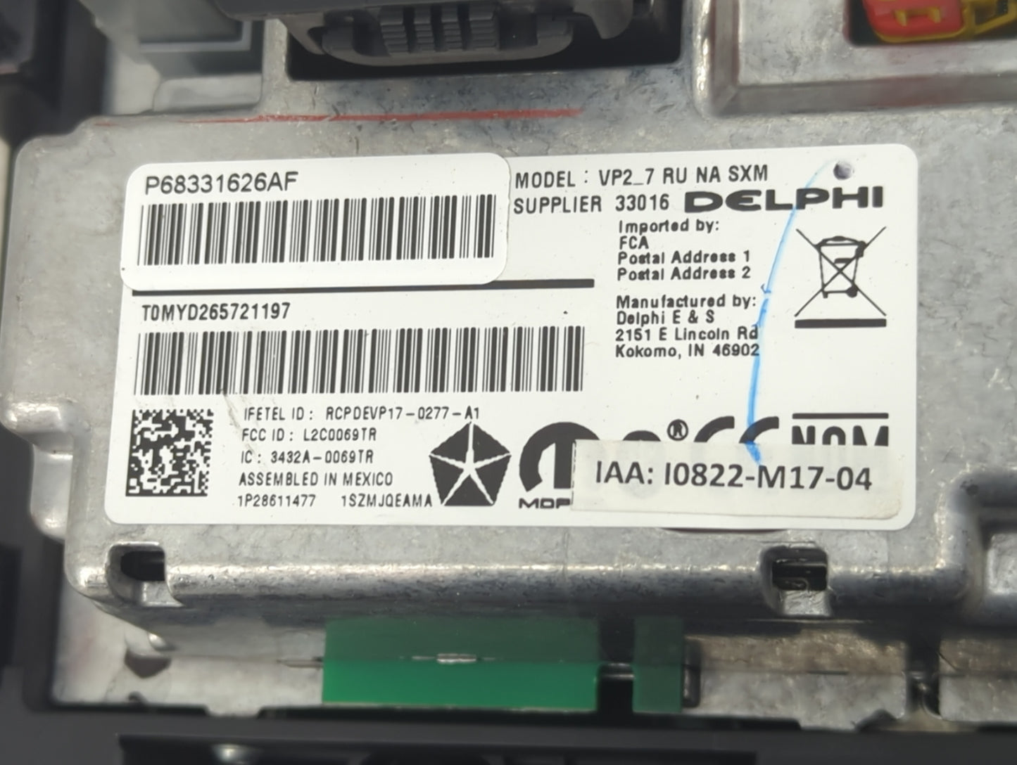 2018-2022 Chrysler Pacifica Information Display Screen - Oemusedautoparts1.com