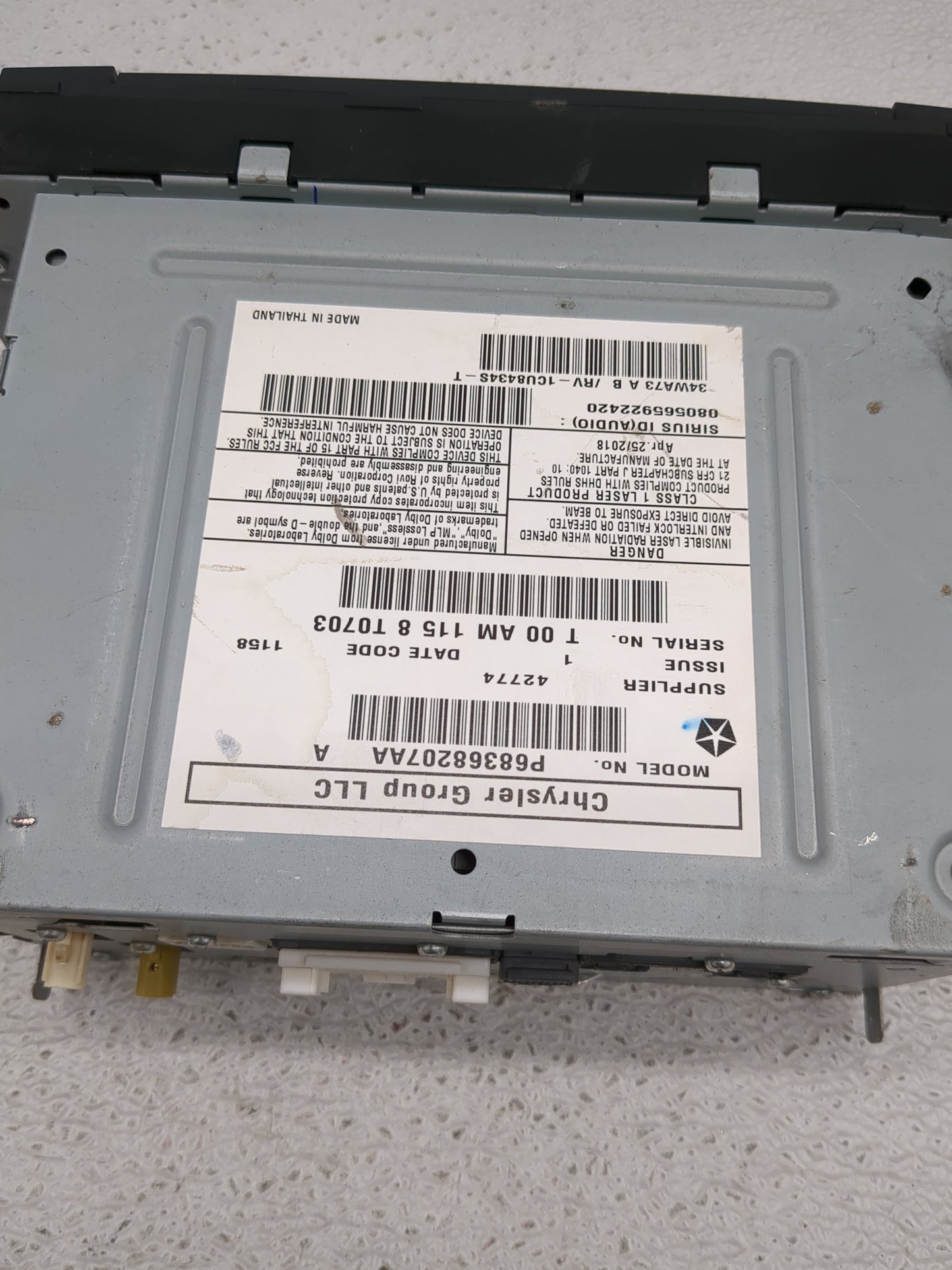 2018 Dodge Caravan Radio AM FM Cd Player Receiver Replacement P/N:P68368207AA Fits Fits 2012 2013 2014 2015 2016 2017 2019 2