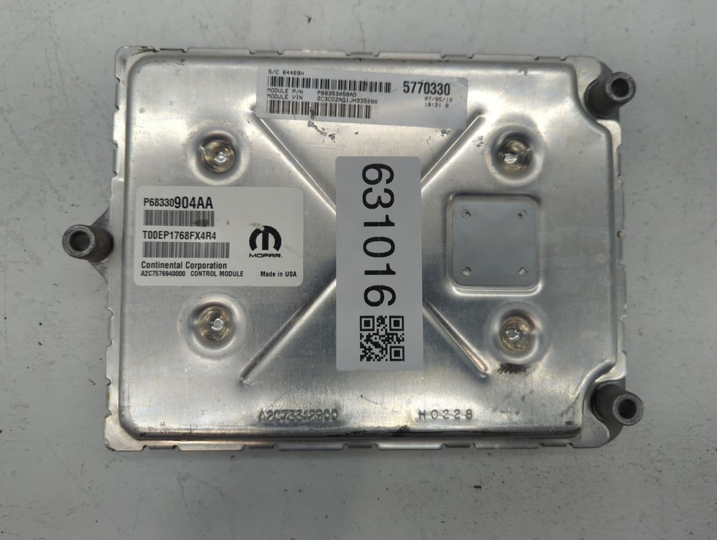 2018-2019 Dodge Challenger PCM Engine Control Computer ECU ECM PCU OEM P/N:P68330904AA Fits Fits 2018 2019 OEM Used Auto Par