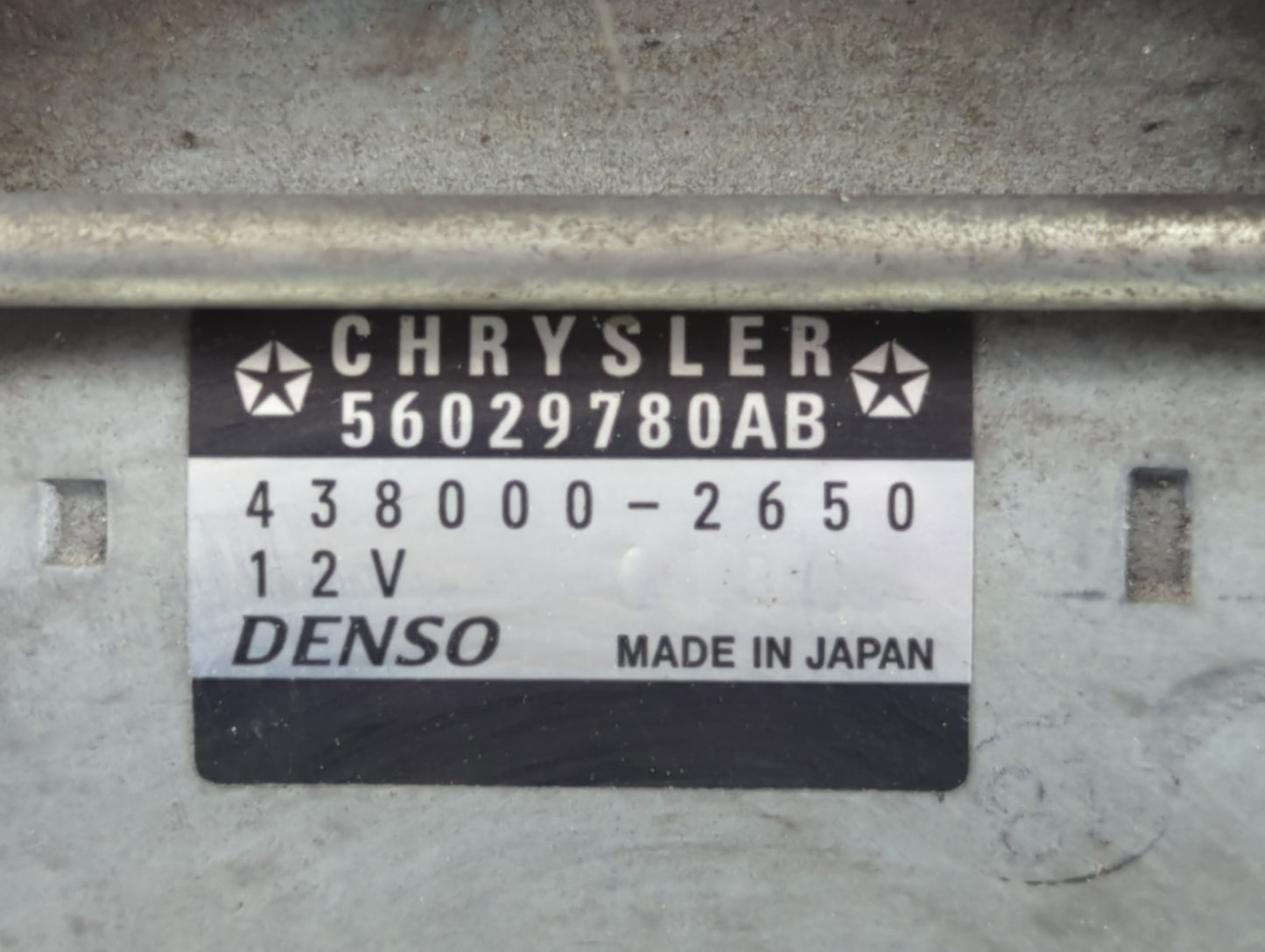 2016-2020 Dodge Durango Car Starter Motor Solenoid OEM P/N:438000-2650 Fits Fits 2016 2017 2018 2019 2020 2021 2022 OEM Used