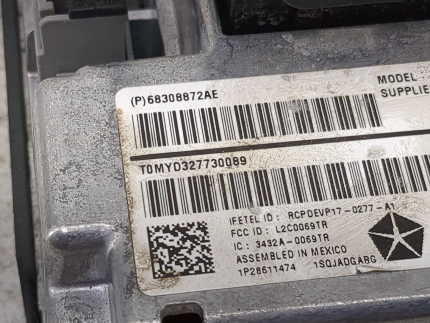 2018 Dodge Durango Radio AM FM Cd Player Receiver Replacement P/N:68308872AE L2C0069TR, 3432A-0069TR Fits OEM Used Auto Part