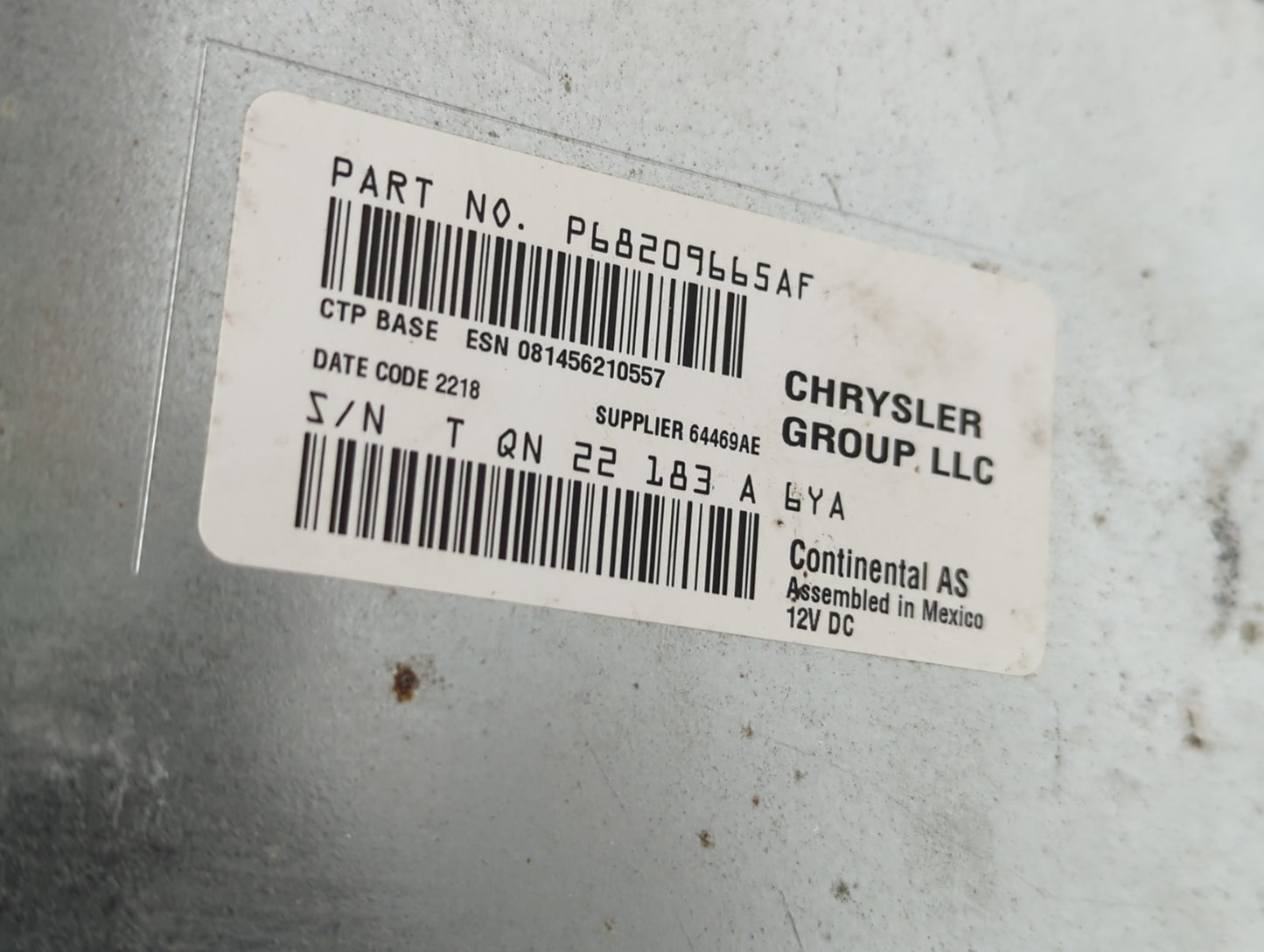 2018-2020 Dodge Journey Radio AM FM Cd Player Receiver Replacement P/N:P68209665AF Fits Fits 2018 2019 2020 OEM Used Auto Pa