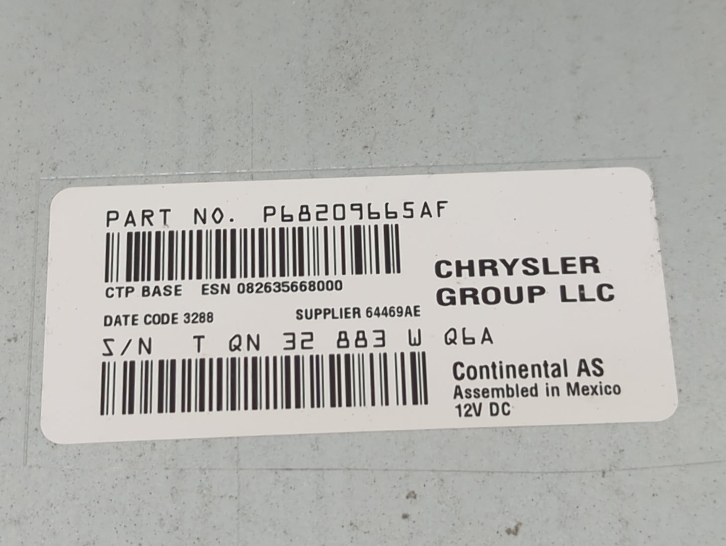 2018-2020 Dodge Journey Radio AM FM Cd Player Receiver Replacement P/N:P68209665AF APH83243WQ6A Fits Fits 2018 2019 2020 OEM