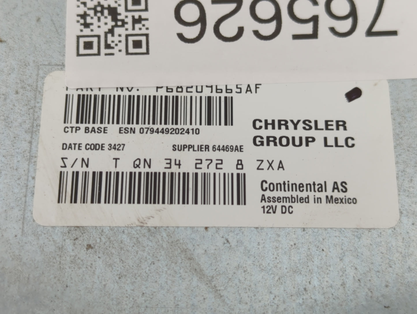 2018-2020 Dodge Journey Radio AM FM Cd Player Receiver Replacement P/N:P68209665AF Fits Fits 2018 2019 2020 OEM Used Auto Pa