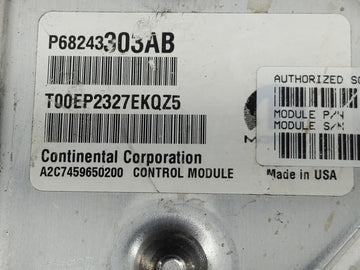 2018 Dodge Ram 1500 PCM Engine Control Computer ECU ECM PCU OEM P/N:P68243303AB Fits Fits 2016 2017 2019 2020 OEM Used Auto Parts