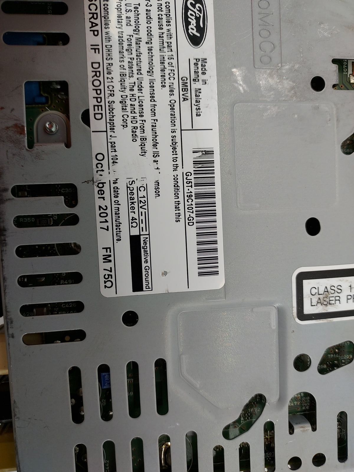 2017-2019 Ford Escape Radio AM FM Cd Player Receiver Replacement P/N:GJ5T-19C107-GB GJ5T-19C107-GD Fits Fits 2017 2018 2019