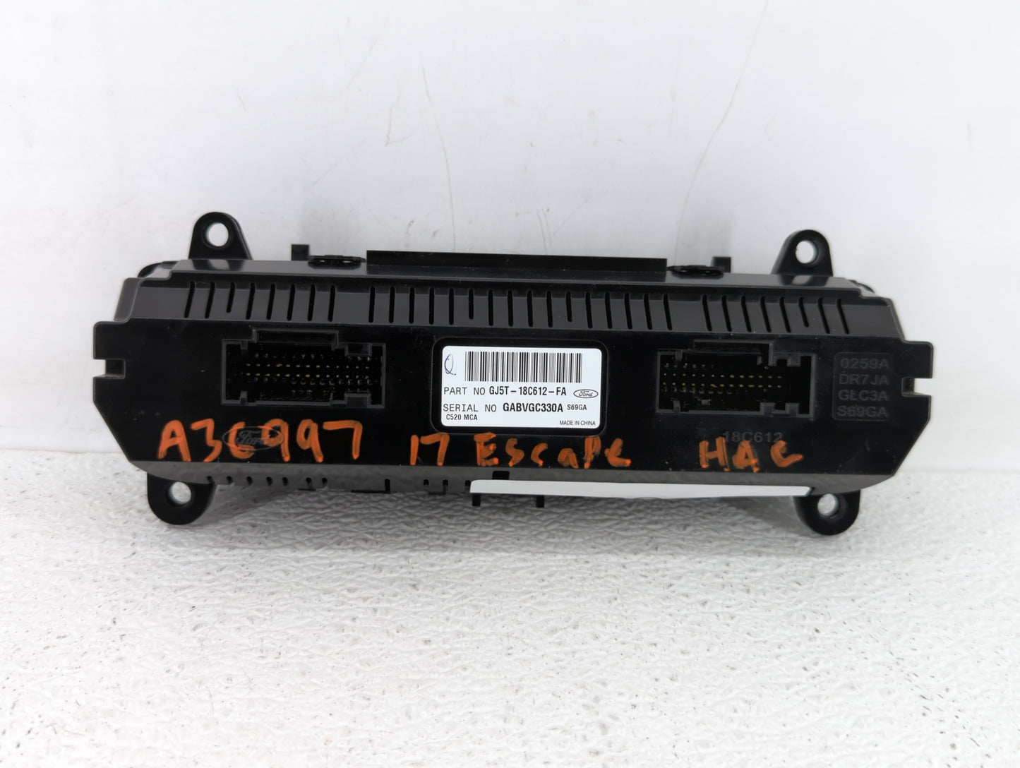 2017 Ford Escape Climate Control Module Temperature AC/Heater Replacement P/N:GJ5T-18C612-EA GJ5T-18C612-FA, GJ5T-18C612-CH