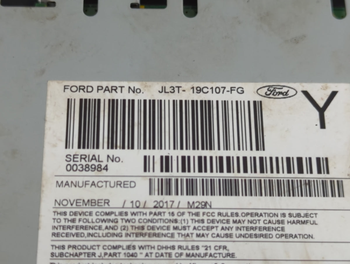 2018 Ford F-150 Radio AM FM Cd Player Receiver Replacement P/N:JL3T-19C107-FG Fits OEM Used Auto Parts - Oemusedautoparts1.c