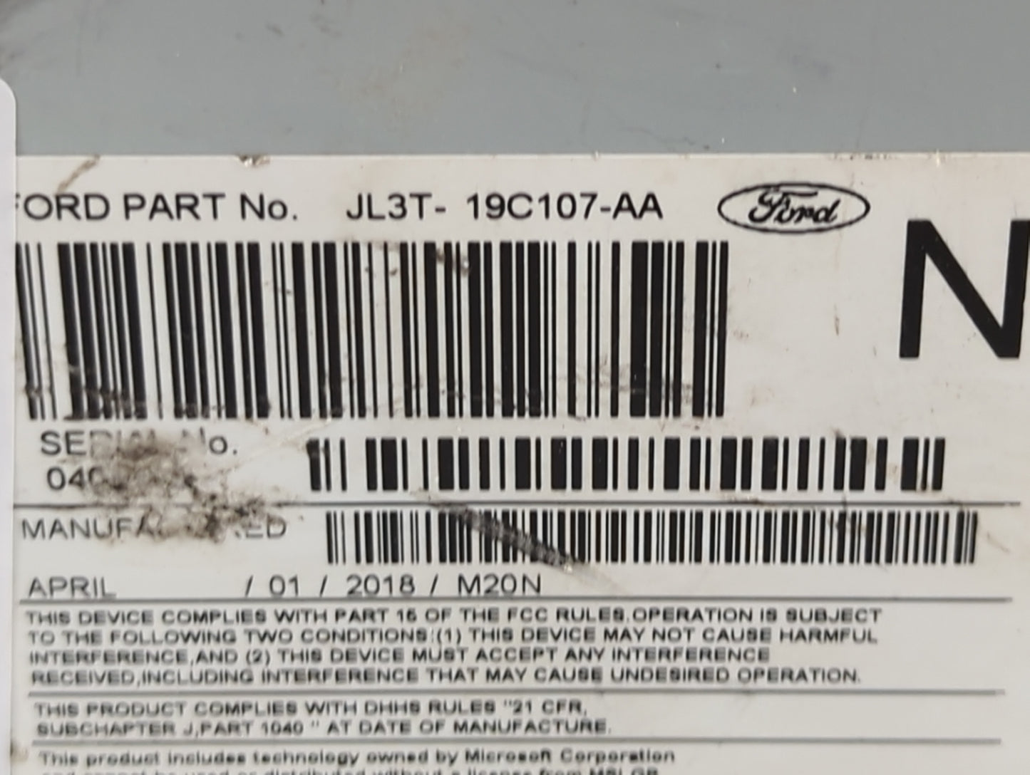 2017-2018 Ford F-150 Radio AM FM Cd Player Receiver Replacement P/N:PU-3609P-F JL3T-19C107-AA, 276-1941-18 Fits Fits 2017 20