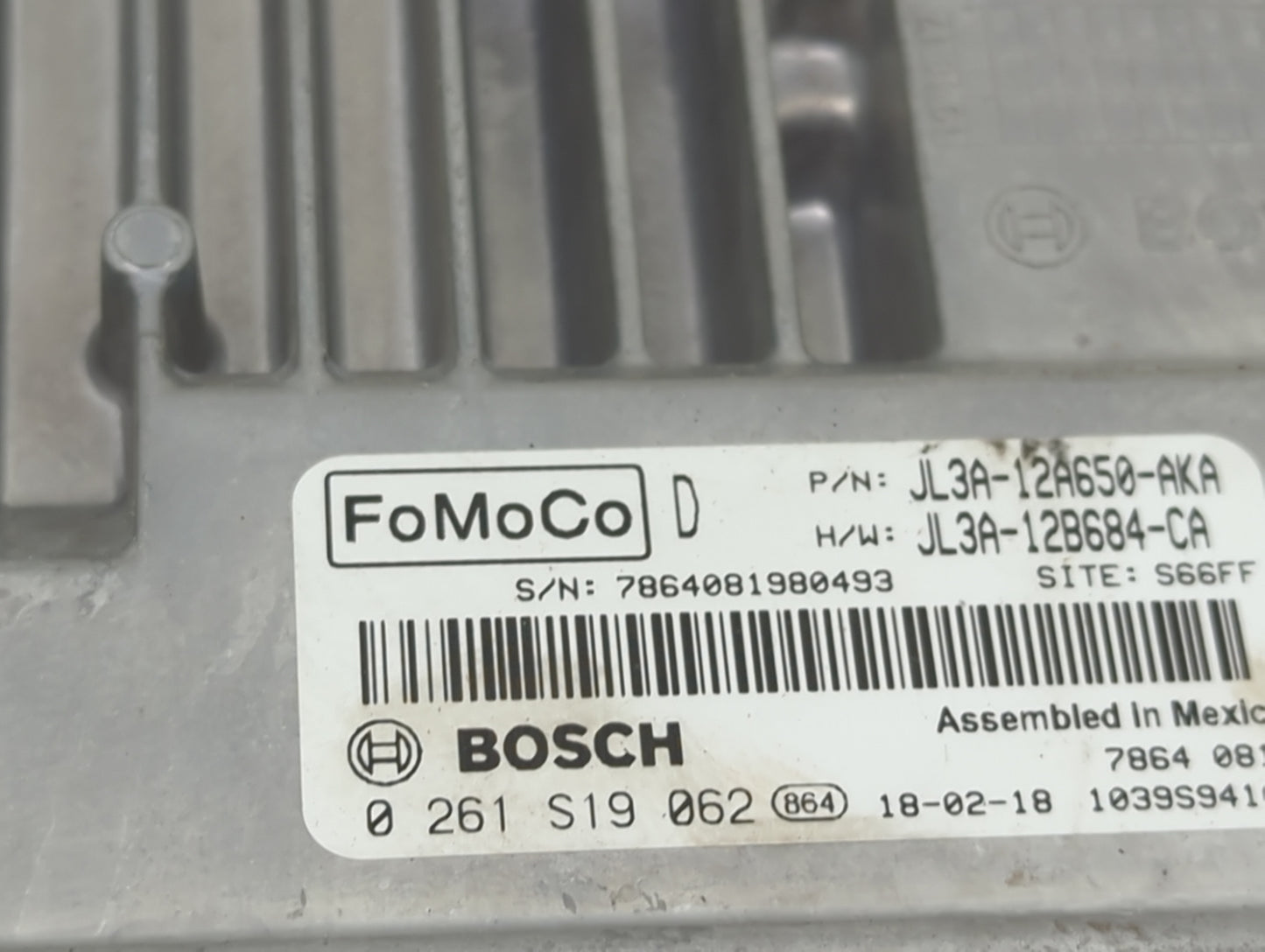 2018 Ford F150 PCM Engine Control Computer ECU ECM PCU OEM P/N:JL3A-12A650-AKA JL3A-12B684-CA, 0261S19062 Fits Fits 2019 202