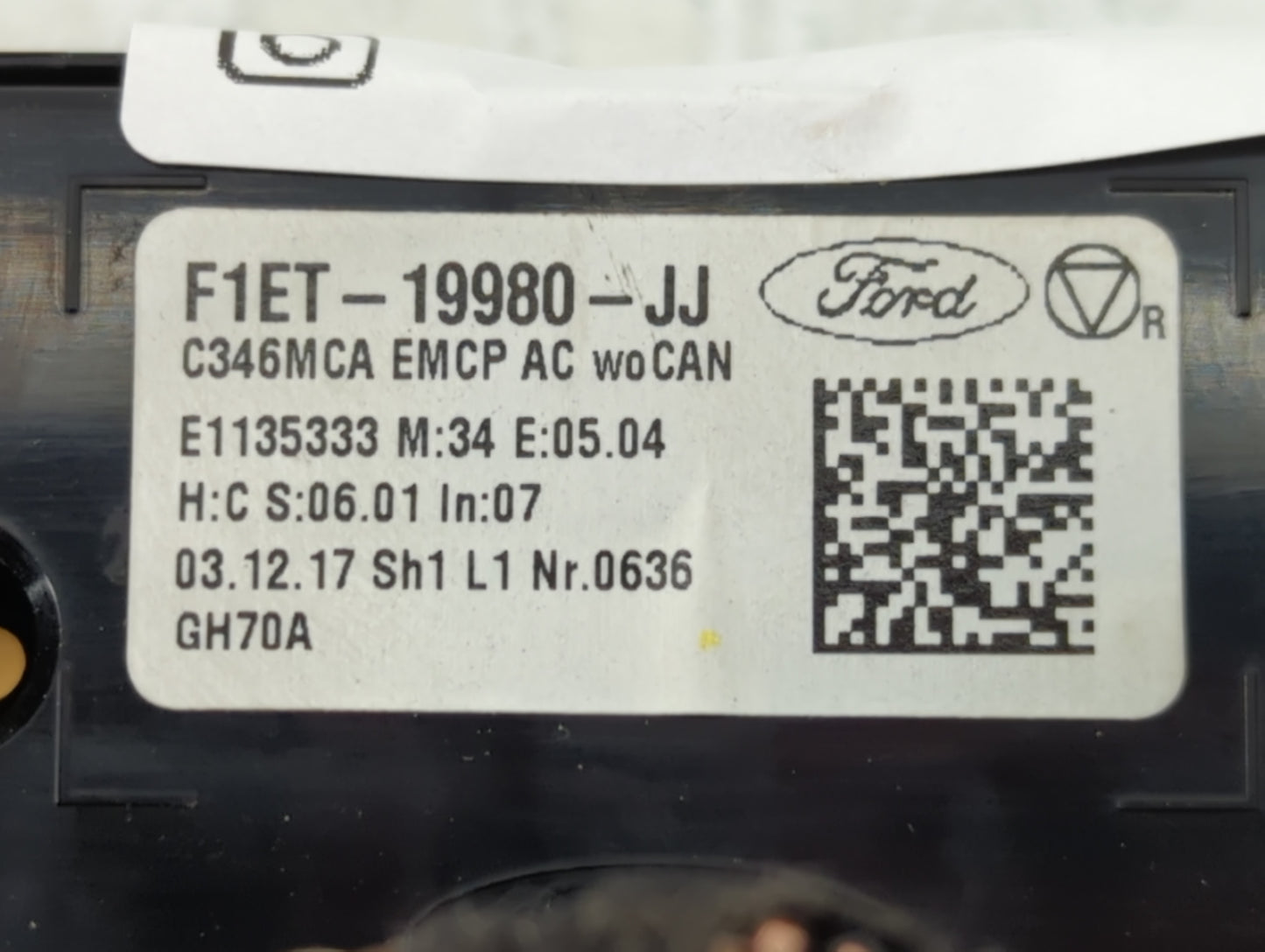 2015-2018 Ford Focus Climate Control Module Temperature AC/Heater Replacement P/N:F1ET-19980-JJ Fits Fits 2015 2016 2017 201