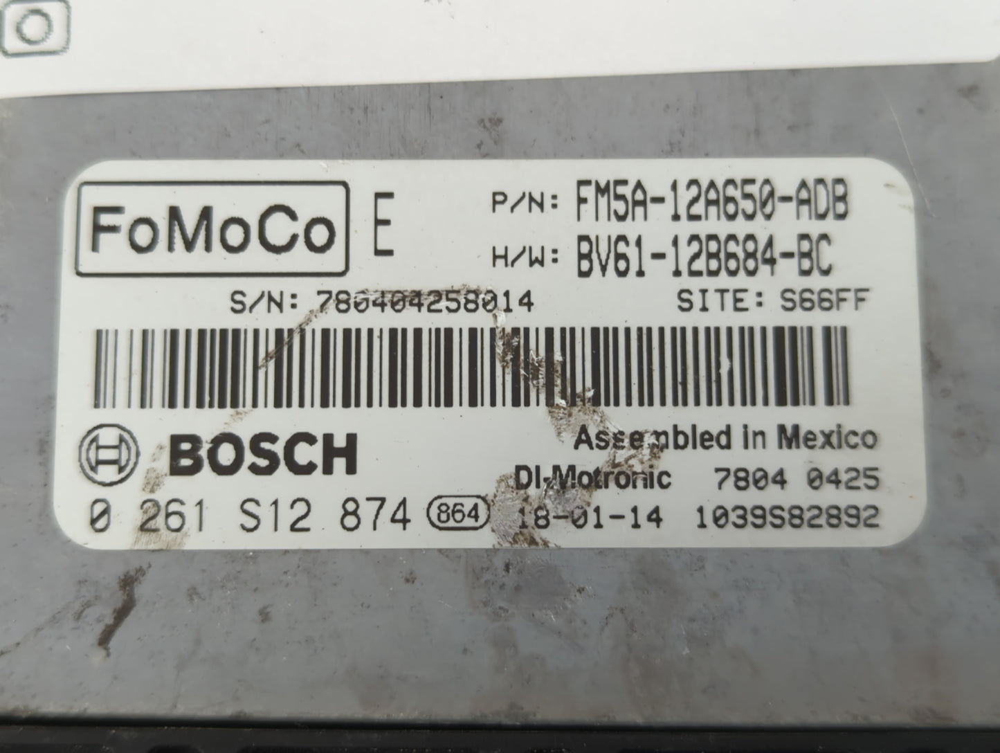 2013-2018 Ford Focus PCM Engine Control Computer ECU ECM PCU OEM P/N:0 261 S12 874 BV61-12B684-BC Fits OEM Used Auto Parts -