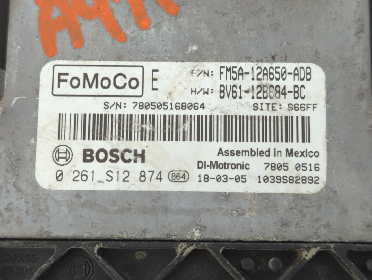 2013-2018 Ford Focus PCM Engine Control Computer ECU ECM PCU OEM P/N:0 261 S12 874 BV61-12B684-BC Fits OEM Used Auto Parts -