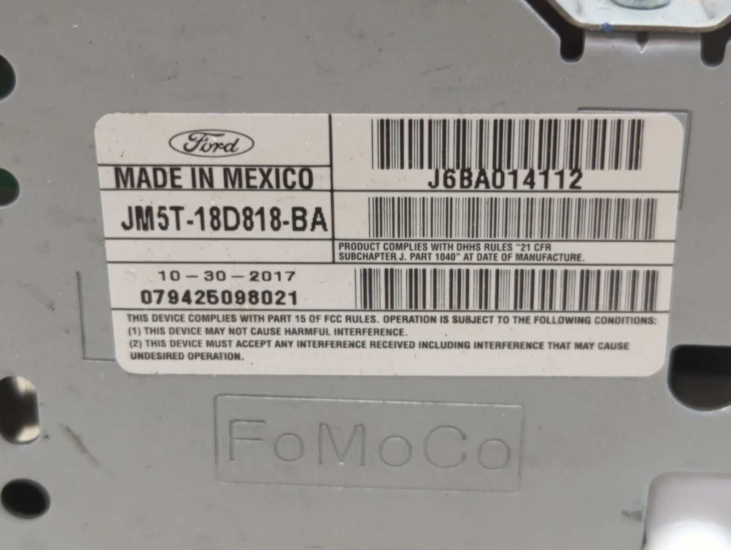 2015-2018 Ford Focus Radio AM FM Cd Player Receiver Replacement Fits Fits 2015 2016 2017 2018 2019 OEM Used Auto Parts - Oem