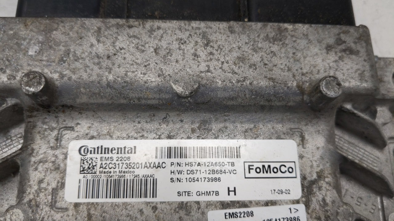 2017-2019 Ford Fusion PCM Engine Control Computer ECU ECM PCU OEM P/N:HS7A-12A650-TB DS71-12B684-VB Fits OEM Used Auto Parts