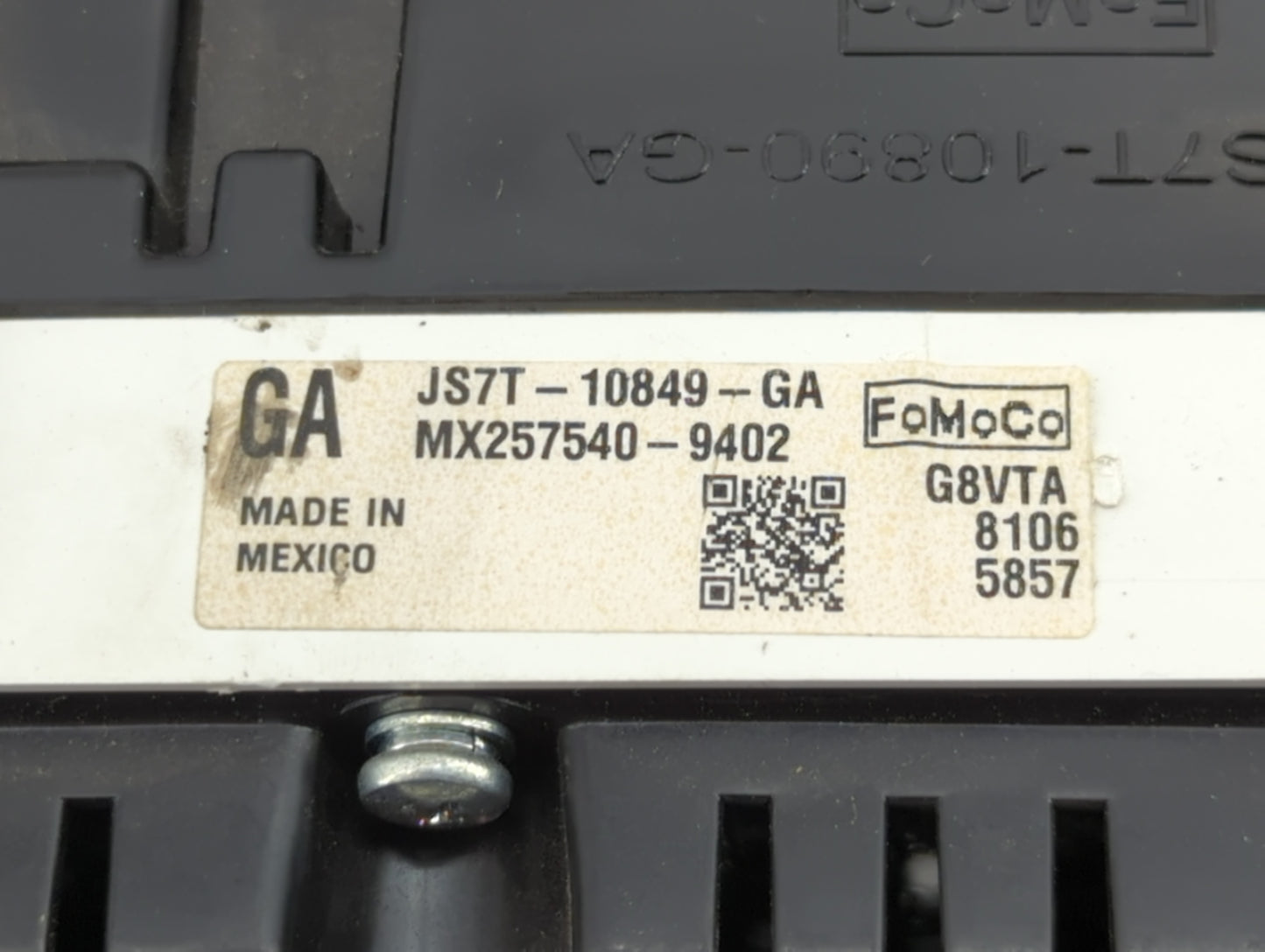2018 Ford Fusion Instrument Cluster Speedometer Gauges P/N:JS7T-10849-GA MX257540-9402, S7T-10890-GA Miles: Fits OEM Used Au