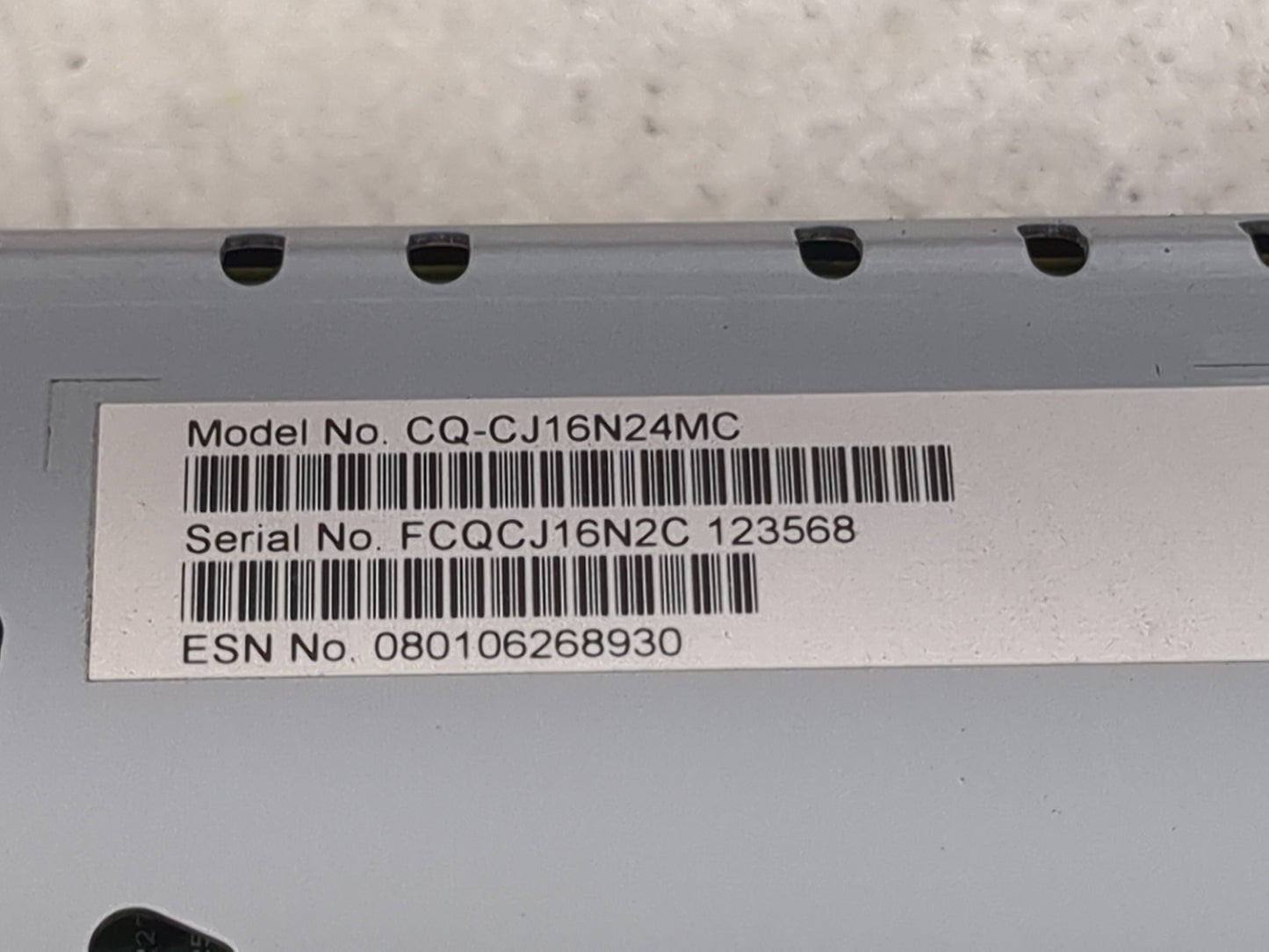 2018 Ford Fusion Radio AM FM Cd Player Receiver Replacement P/N:CQ-CJ16N24MC FCQCJ16N2C Fits OEM Used Auto Parts - Oemusedau