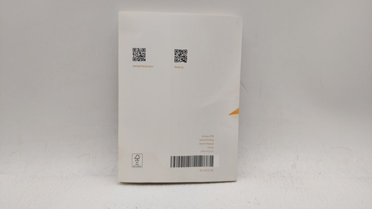 2018 Ford Fusion Owners Manual Book Guide OEM Used Auto Parts - Oemusedautoparts1.com
