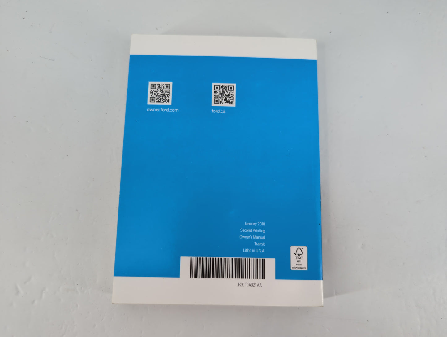 2018 Ford Transit Owners Manual Book Guide P/N:JK3J 19A321 AA OEM Used Auto Parts - Oemusedautoparts1.com