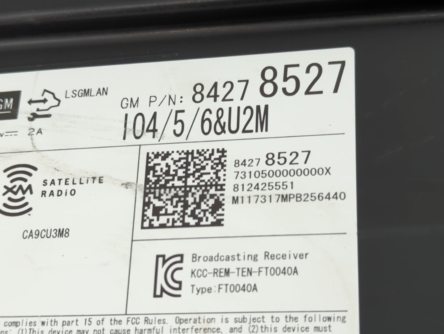 2017-2018 Gmc Yukon Radio AM FM Cd Player Receiver Replacement P/N:84278527 Fits Fits 2017 2018 2019 OEM Used Auto Parts - O