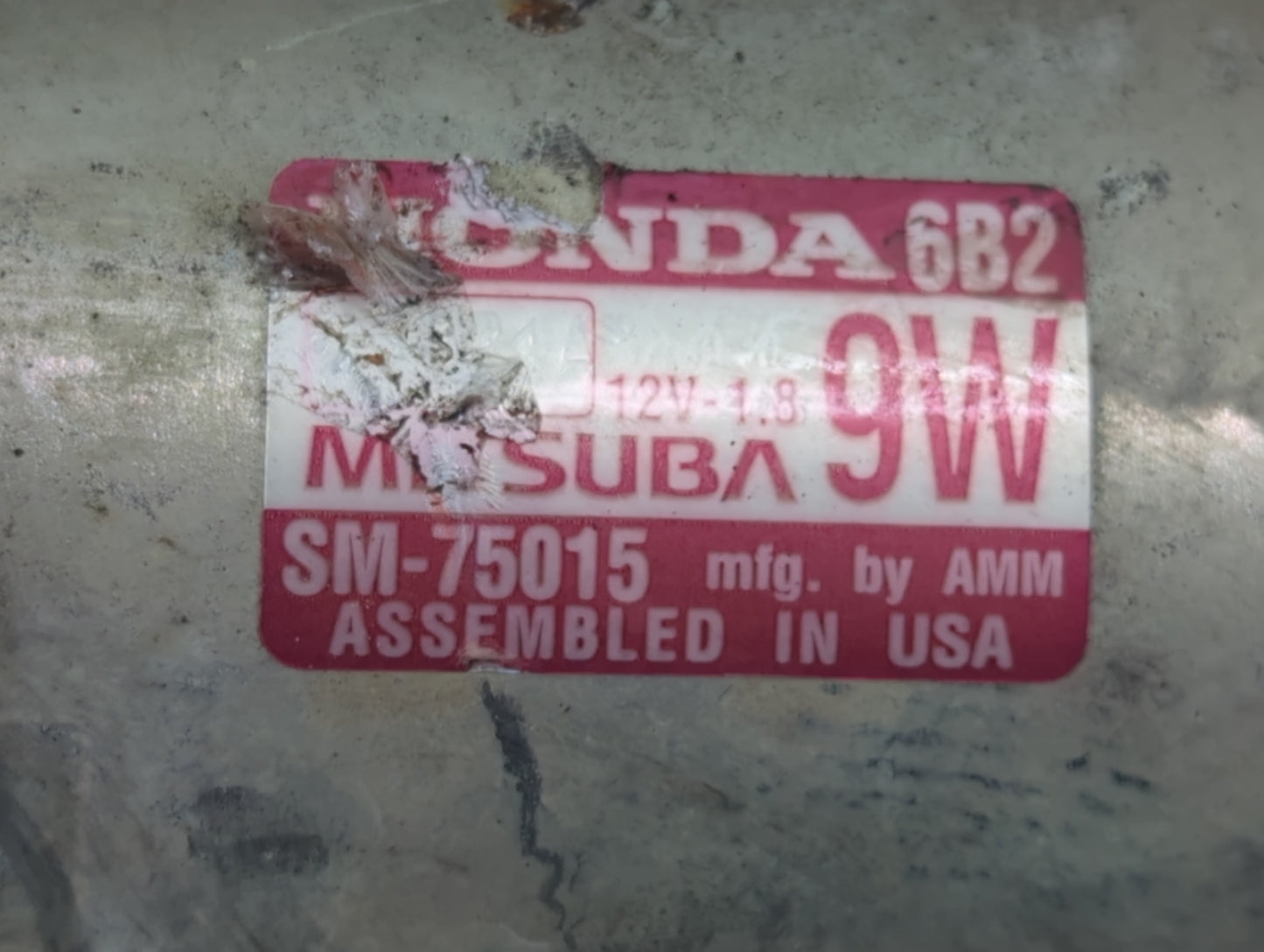 2018-2022 Honda Accord Car Starter Motor Solenoid OEM P/N:SM-75015 Fits Fits 2018 2019 2020 2021 2022 OEM Used Auto Parts -
