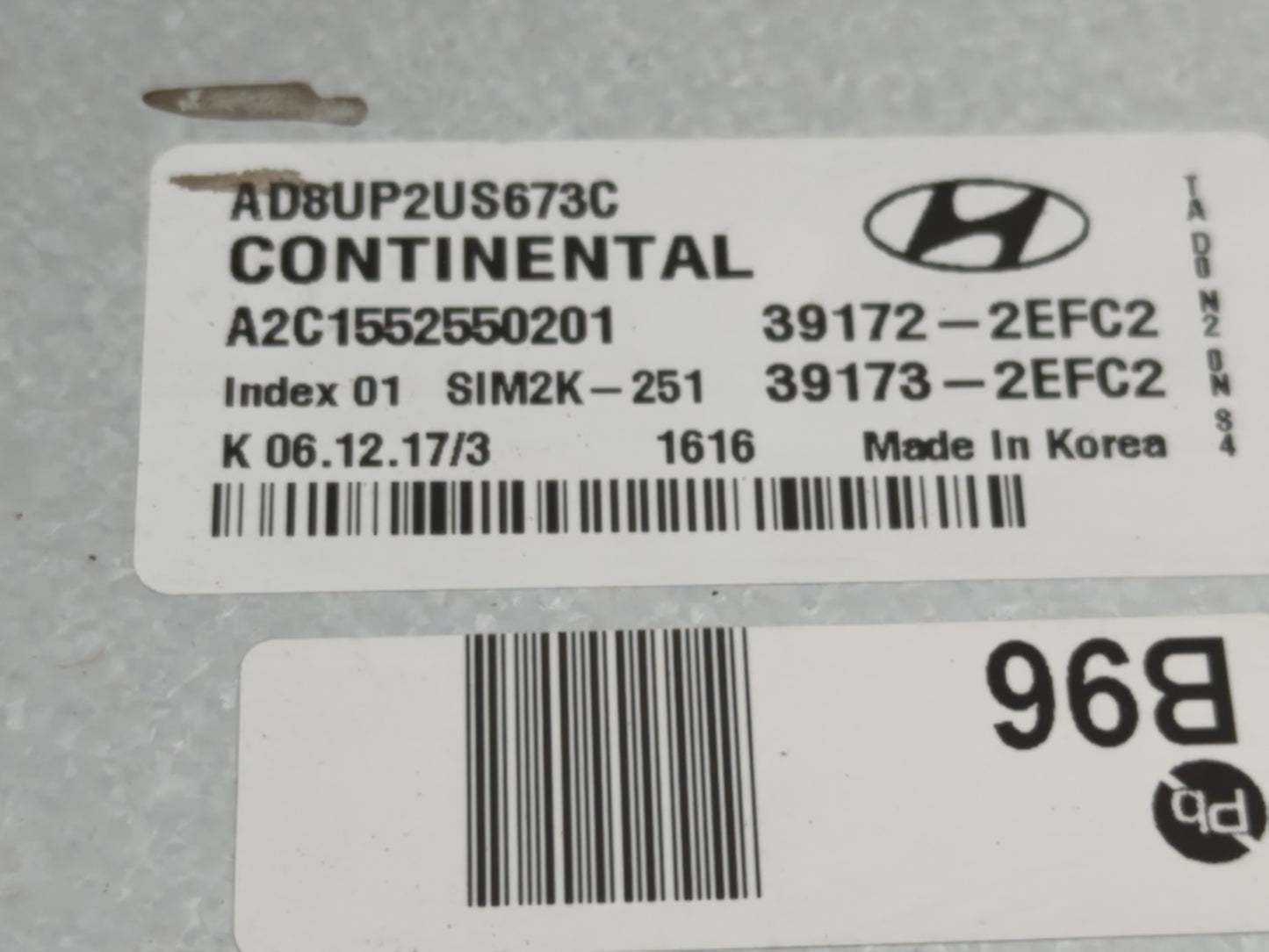 2017-2018 Hyundai Elantra PCM Engine Control Computer ECU ECM PCU OEM P/N:39173-2EFC2 39172-2EFC2 Fits Fits 2017 2018 OEM Us