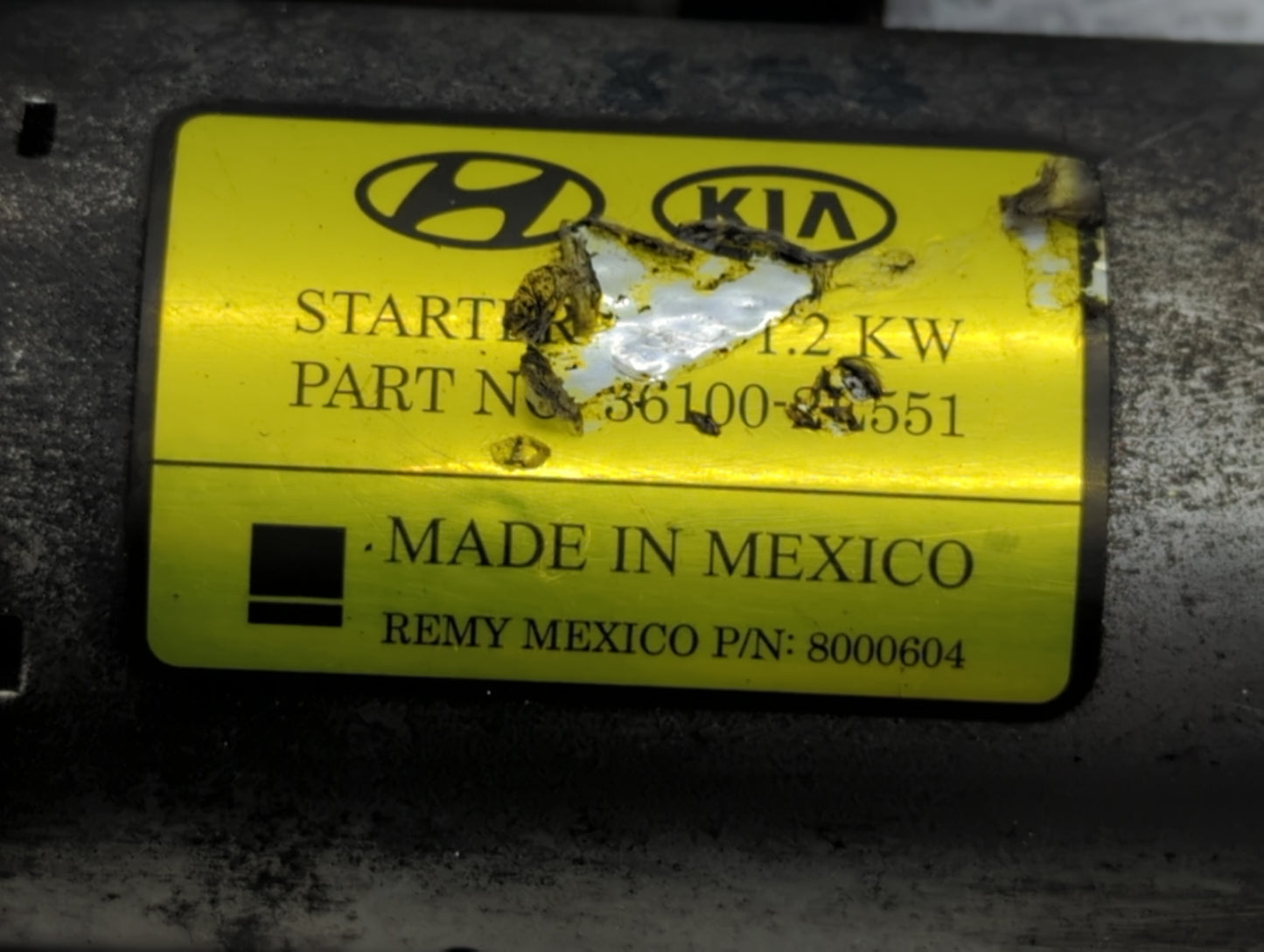 2018 Hyundai Elantra Car Starter Motor Solenoid OEM P/N:36100-2 8000604 Fits OEM Used Auto Parts - Oemusedautoparts1.com