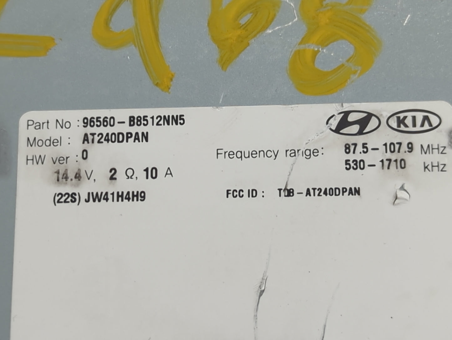 2017-2018 Hyundai Santa Fe Radio AM FM Cd Player Receiver Replacement P/N:96560-B8512NN5 Fits Fits 2017 2018 OEM Used Auto P