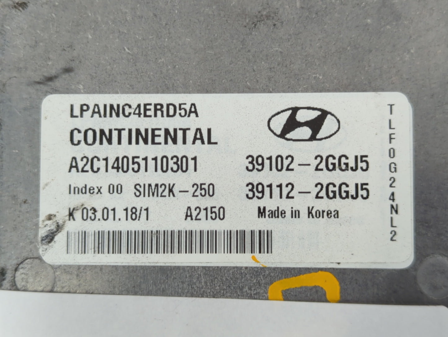 2018-2019 Hyundai Sonata PCM Engine Control Computer ECU ECM PCU OEM P/N:39112-2GGJ5 39102-2GGJ5 Fits Fits 2018 2019 OEM Use
