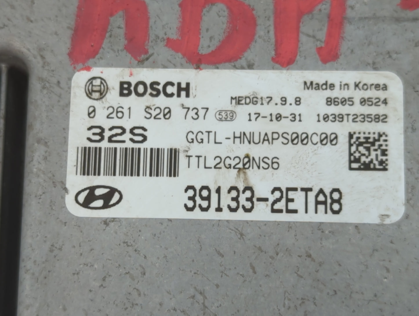 2016-2018 Hyundai Tucson PCM Engine Control Computer ECU ECM PCU OEM P/N:39133-2ETA8 Fits Fits 2016 2017 2018 OEM Used Auto