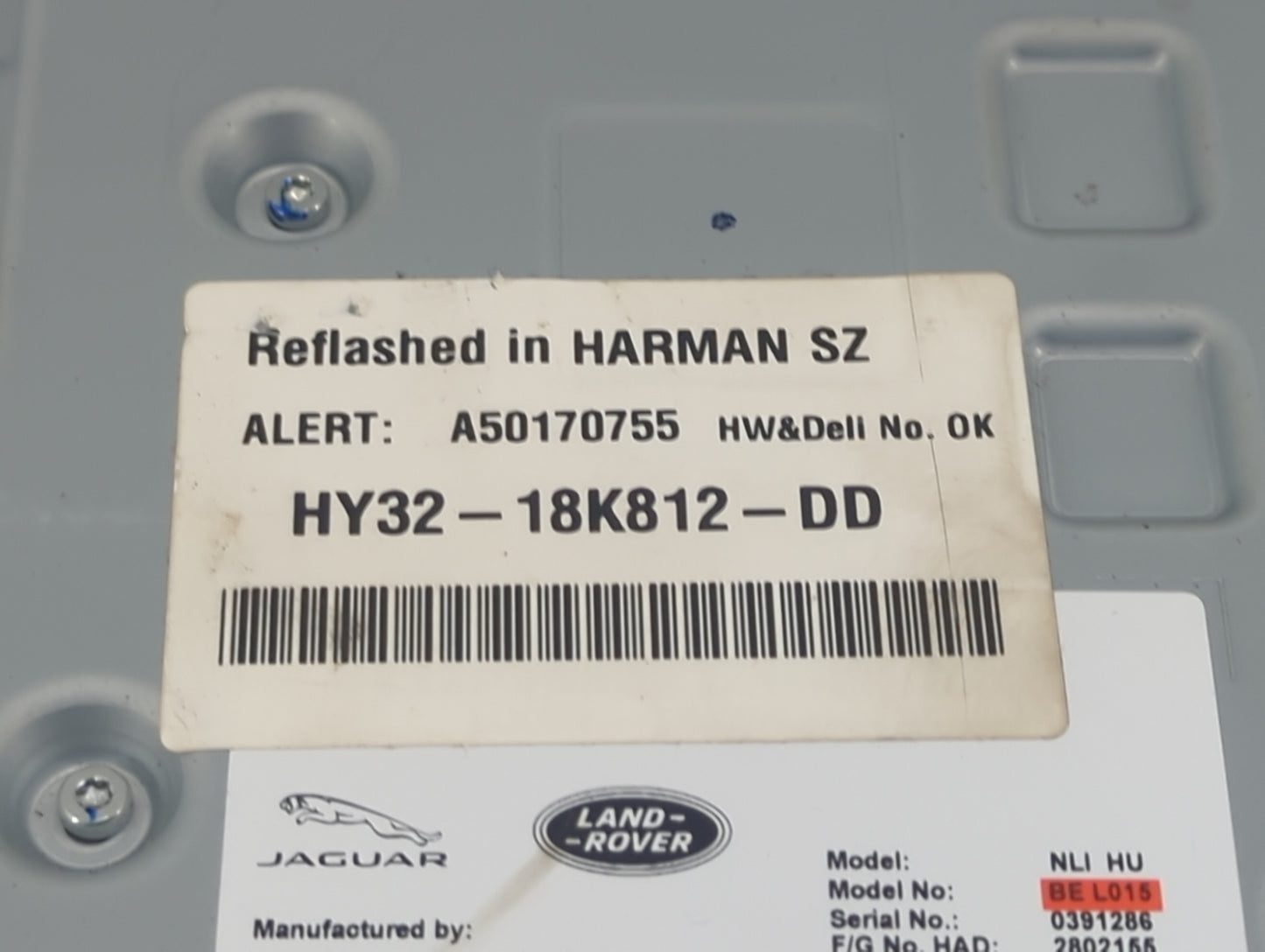 2018 Jaguar Xf Radio AM FM Cd Player Receiver Replacement P/N:HY32-18K812-DD A50170755, BE L015 Fits OEM Used Auto Parts - O