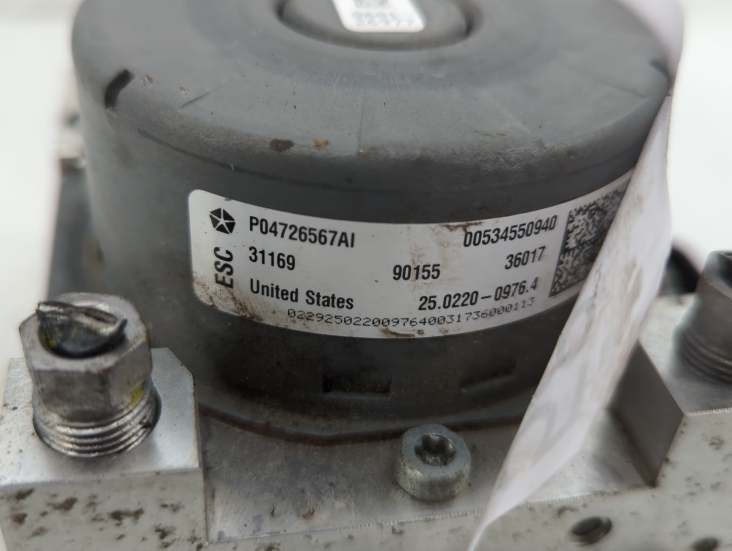 2017-2018 Jeep Compass Anti-Lock Brake ABS Pump Module Actuator OEM P/N:P04726567AI P04726567AH Fits Fits 2017 2018 OEM Used