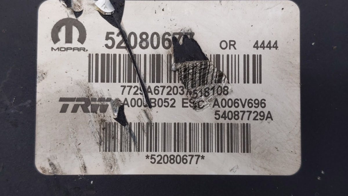 2018-2019 Jeep Renegade Anti-Lock Brake ABS Pump Module Actuator OEM P/N:52080677 52137661 Fits Fits 2018 2019 OEM Used Auto