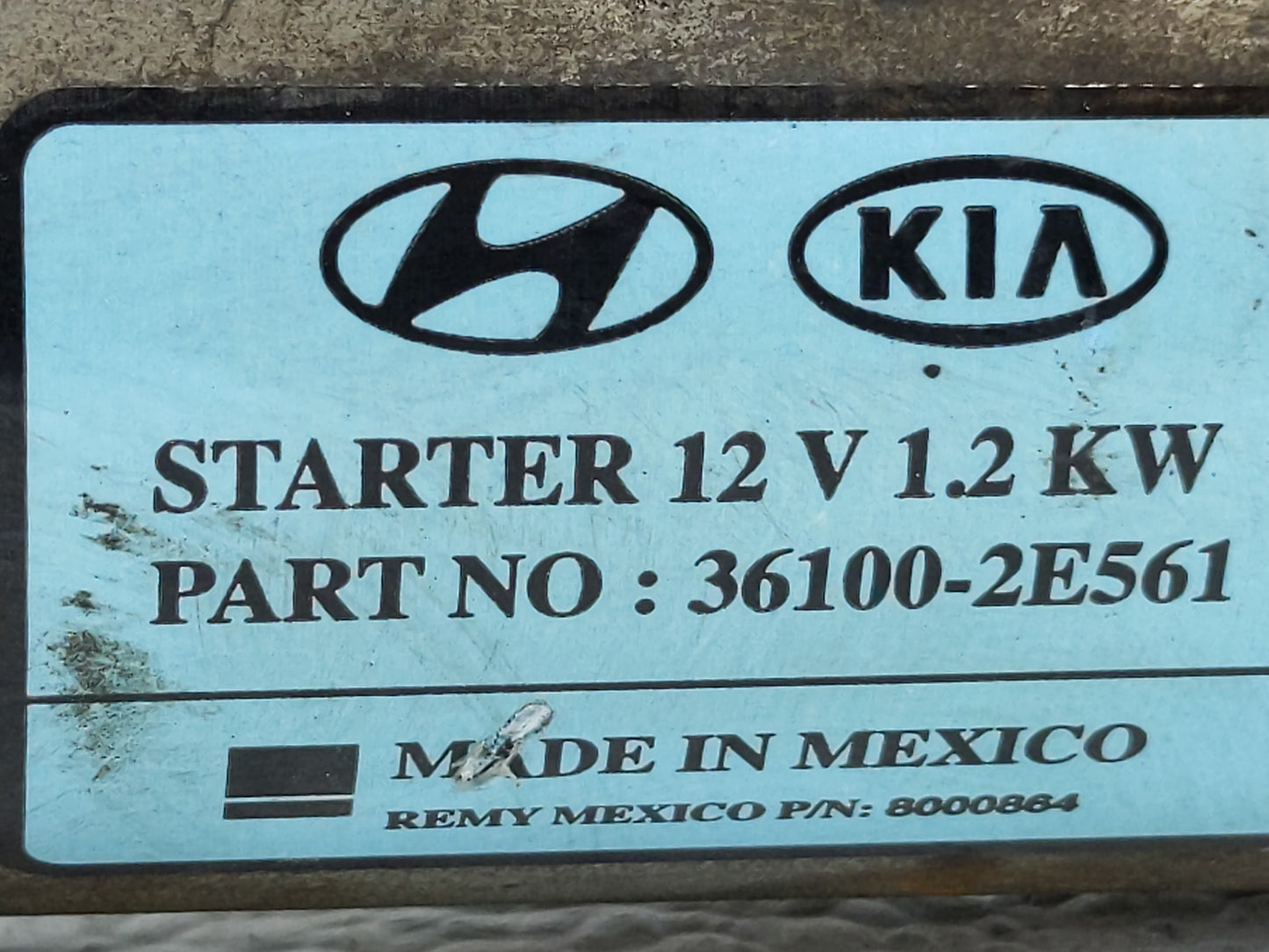 2017-2022 Kia Forte Car Starter Motor Solenoid OEM P/N:8000864 36100-2E561 Fits Fits 2017 2018 2019 2020 2021 2022 OEM Used