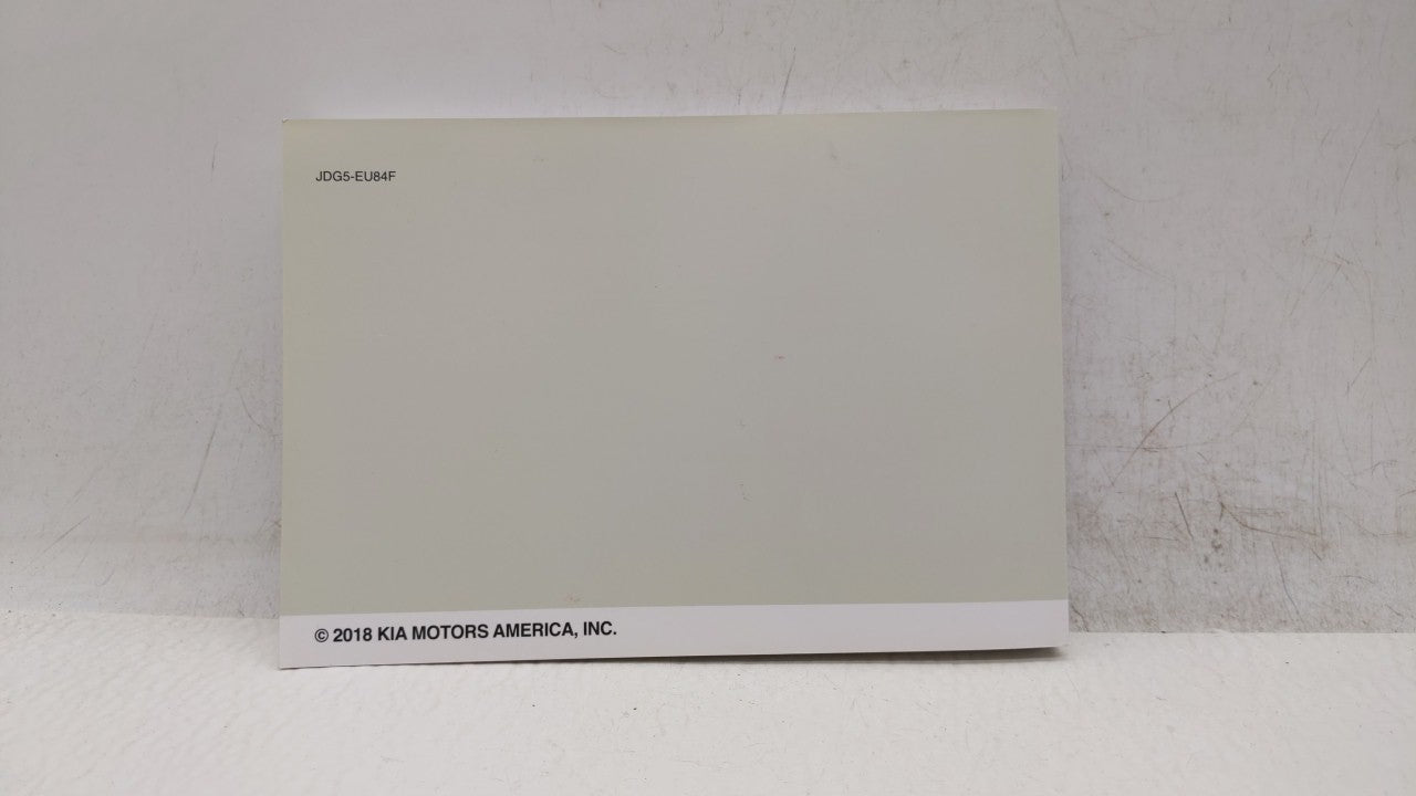 2018 Kia Optima Owners Manual Book Guide OEM Used Auto Parts - Oemusedautoparts1.com