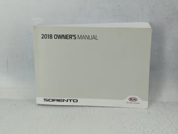 2018 Kia Sorento Owners Manual Book Guide P/N:JXG5-EU77C OEM Used Auto Parts