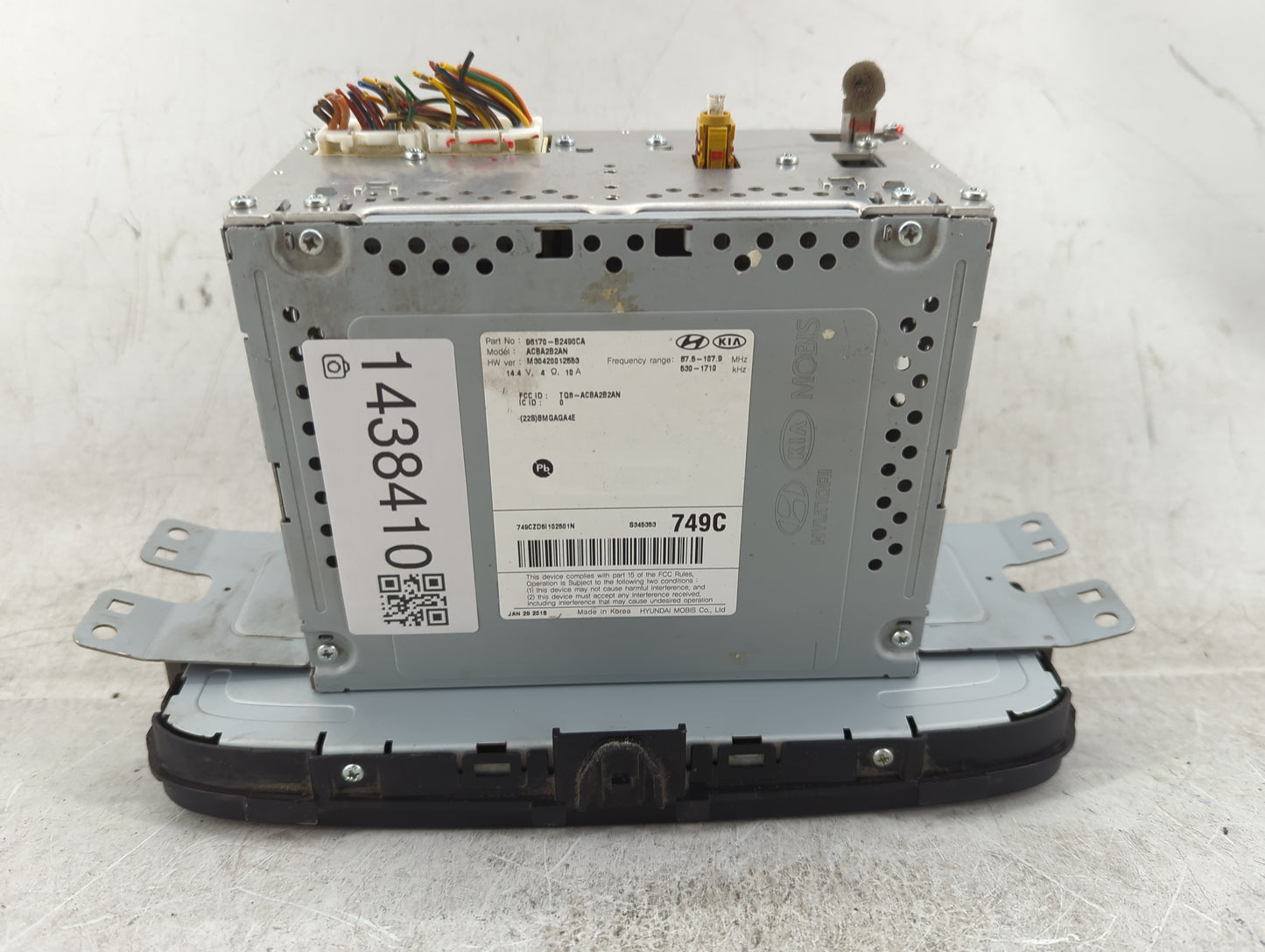 2017-2019 Kia Soul Radio AM FM Cd Player Receiver Replacement P/N:96170-B2490CA ACBA2B2AN, M30420012553 Fits Fits 2017 2018