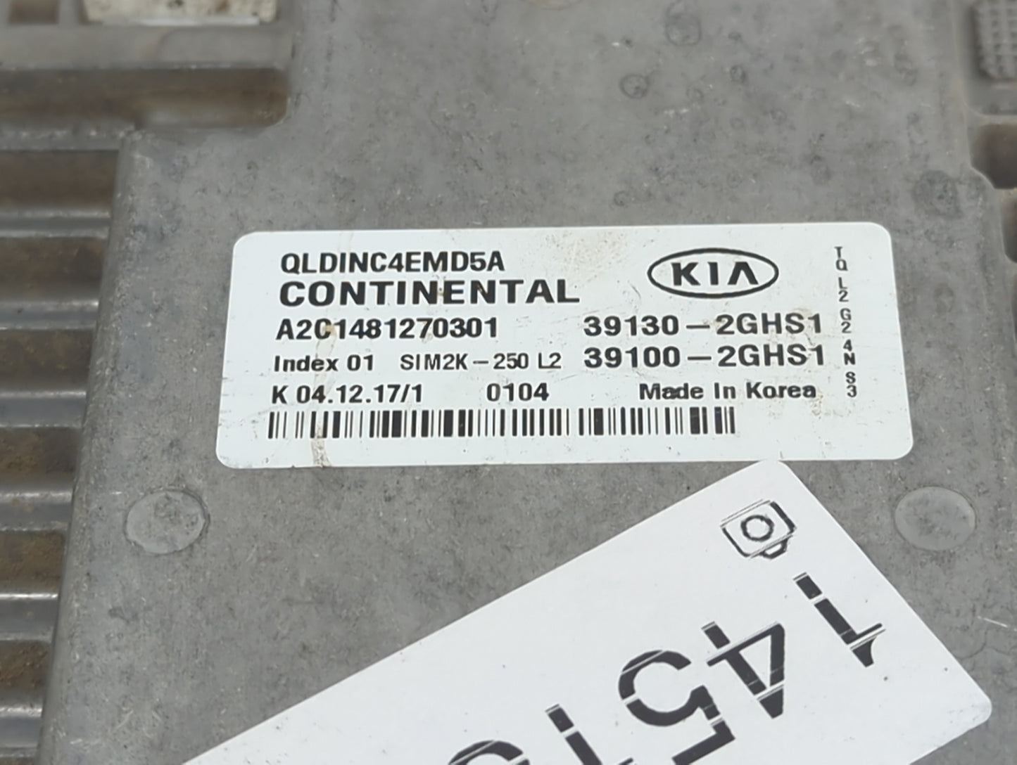 2017-2019 Kia Sportage PCM Engine Control Computer ECU ECM PCU OEM P/N:QLDINC4EMD5A A2C1481270301 Fits Fits 2017 2018 2019 O