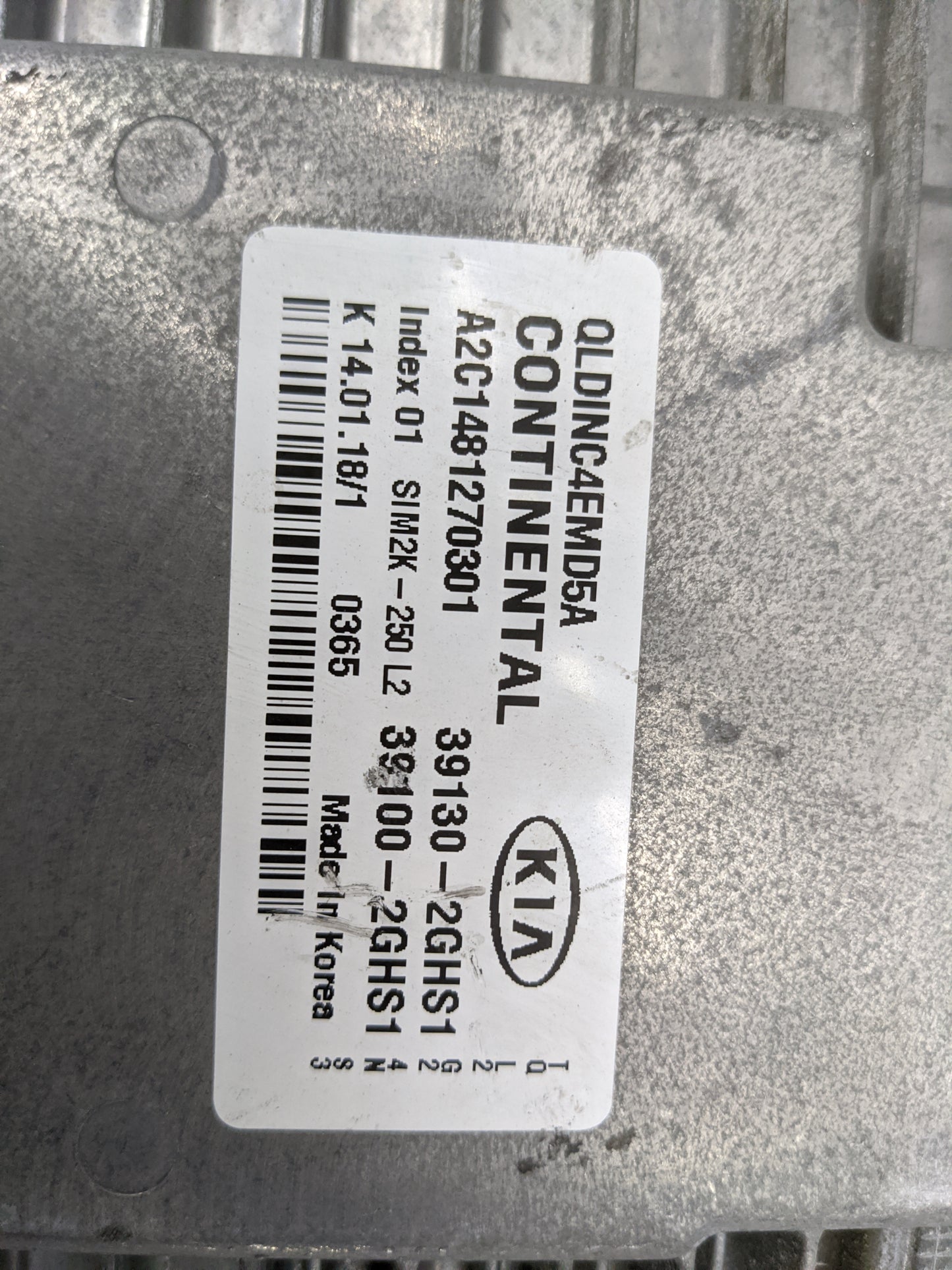 2017-2019 Kia Sportage PCM Engine Control Computer ECU ECM PCU OEM P/N:39130-2GHS1 39100-2GHS1 Fits Fits 2017 2018 2019 OEM