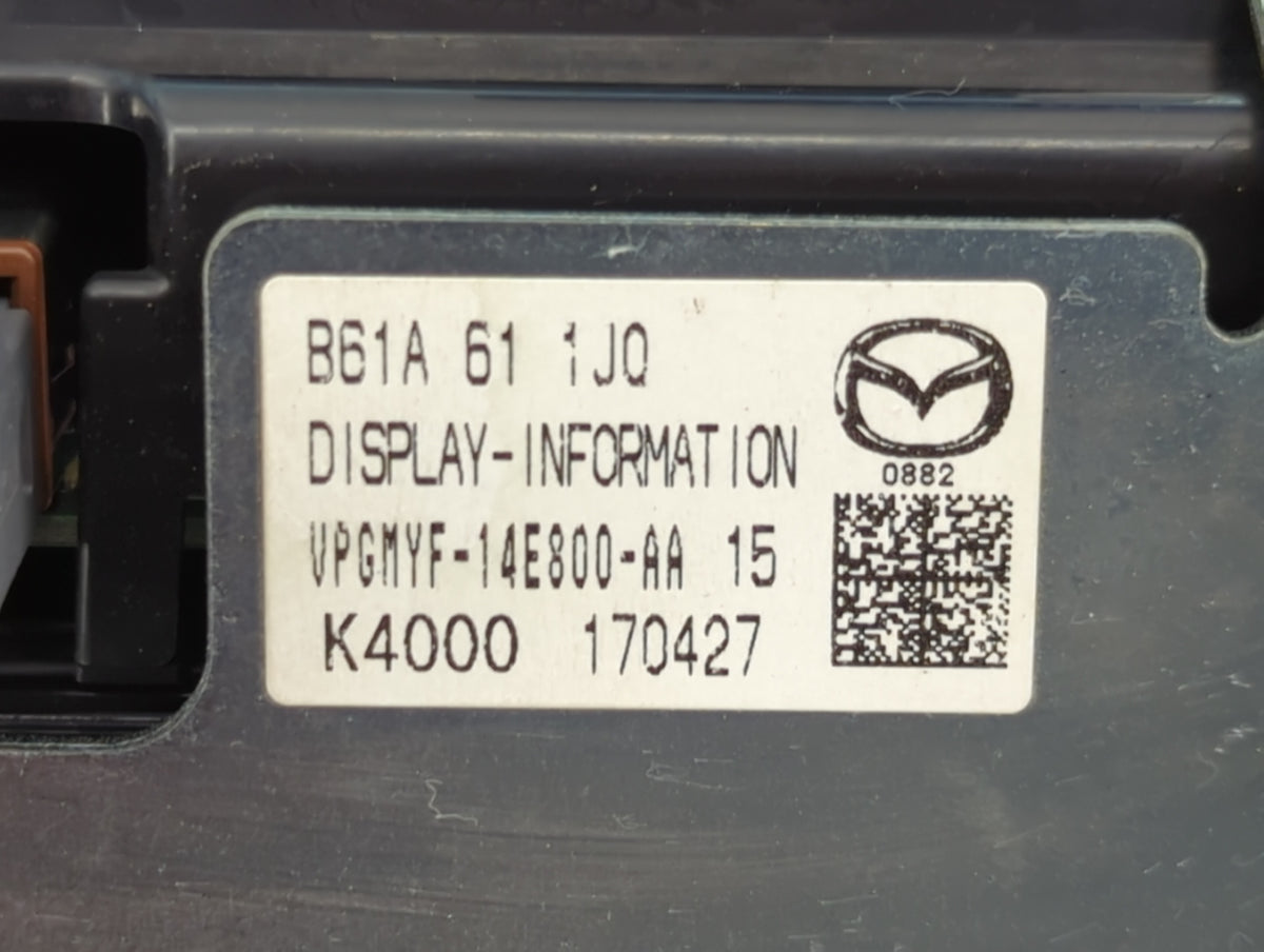 2018 Mazda Mazda3 Information Radio Display Screen Black - Oemusedautoparts1.com