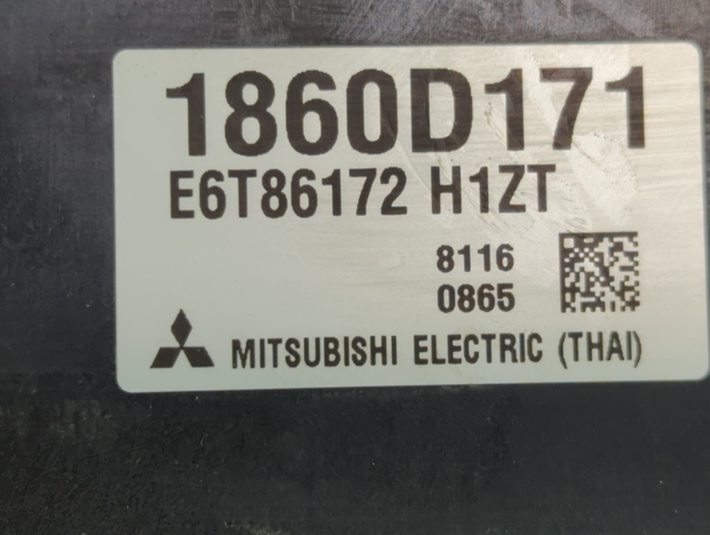 2018 Mitsubishi Mirage PCM Engine Control Computer ECU ECM PCU OEM P/N:1860D171 E6T86172 H1ZT Fits OEM Used Auto Parts - Oem