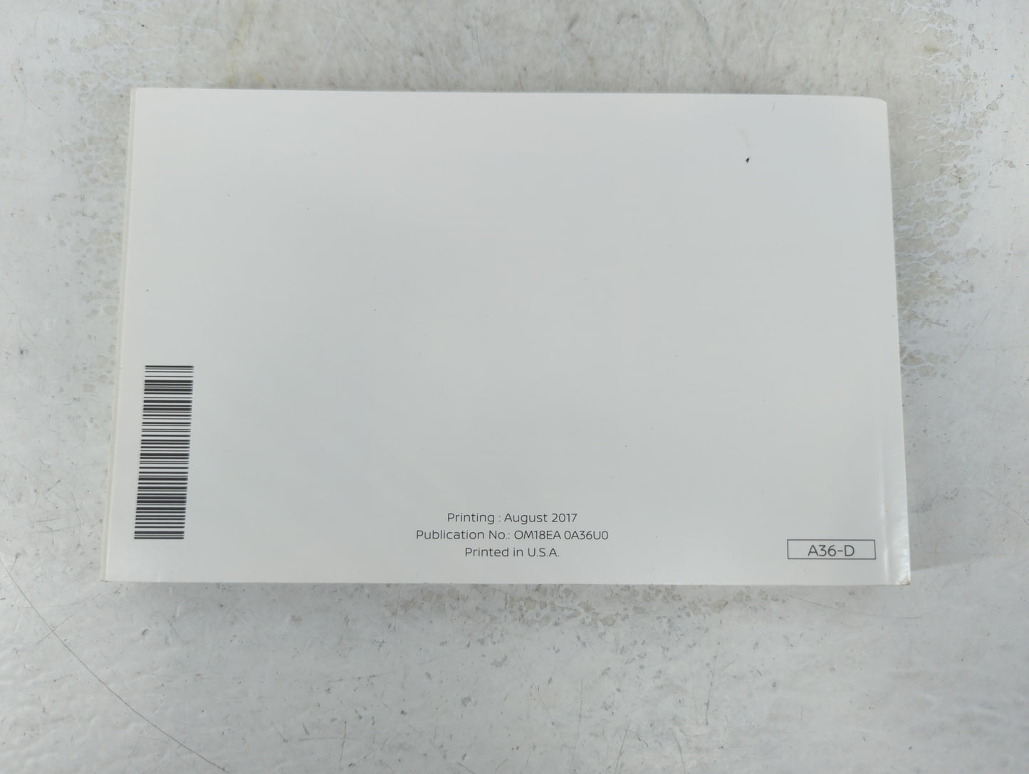 2018 Nissan Maxima Owners Manual Book Guide P/N:OM18EA 0A36U0 OEM Used Auto Parts - Oemusedautoparts1.com