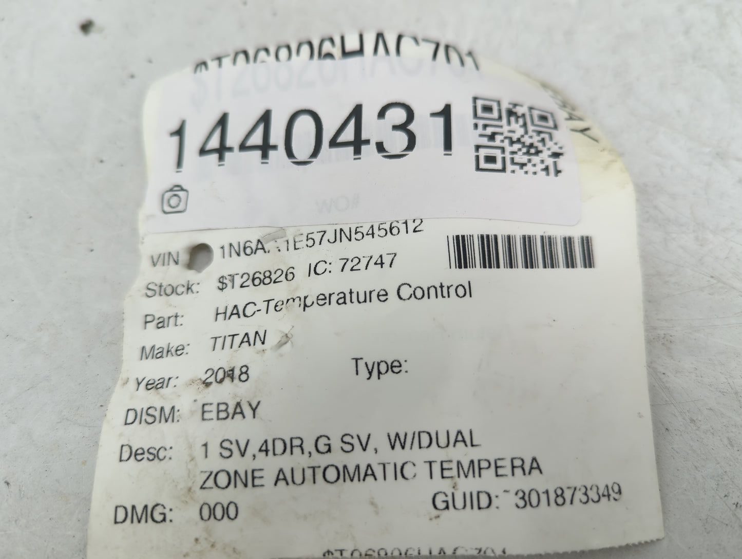 2016-2022 Nissan Titan Climate Control Module Temperature AC/Heater Replacement Fits Fits 2016 2017 2018 2019 2020 2021 2022