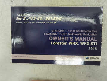 2018 Subaru Forester Owners Manual Book Guide P/N:B1039BE-A MSA5M1810A, MSA5M1813A, B8322BE-A OEM Used Auto Parts