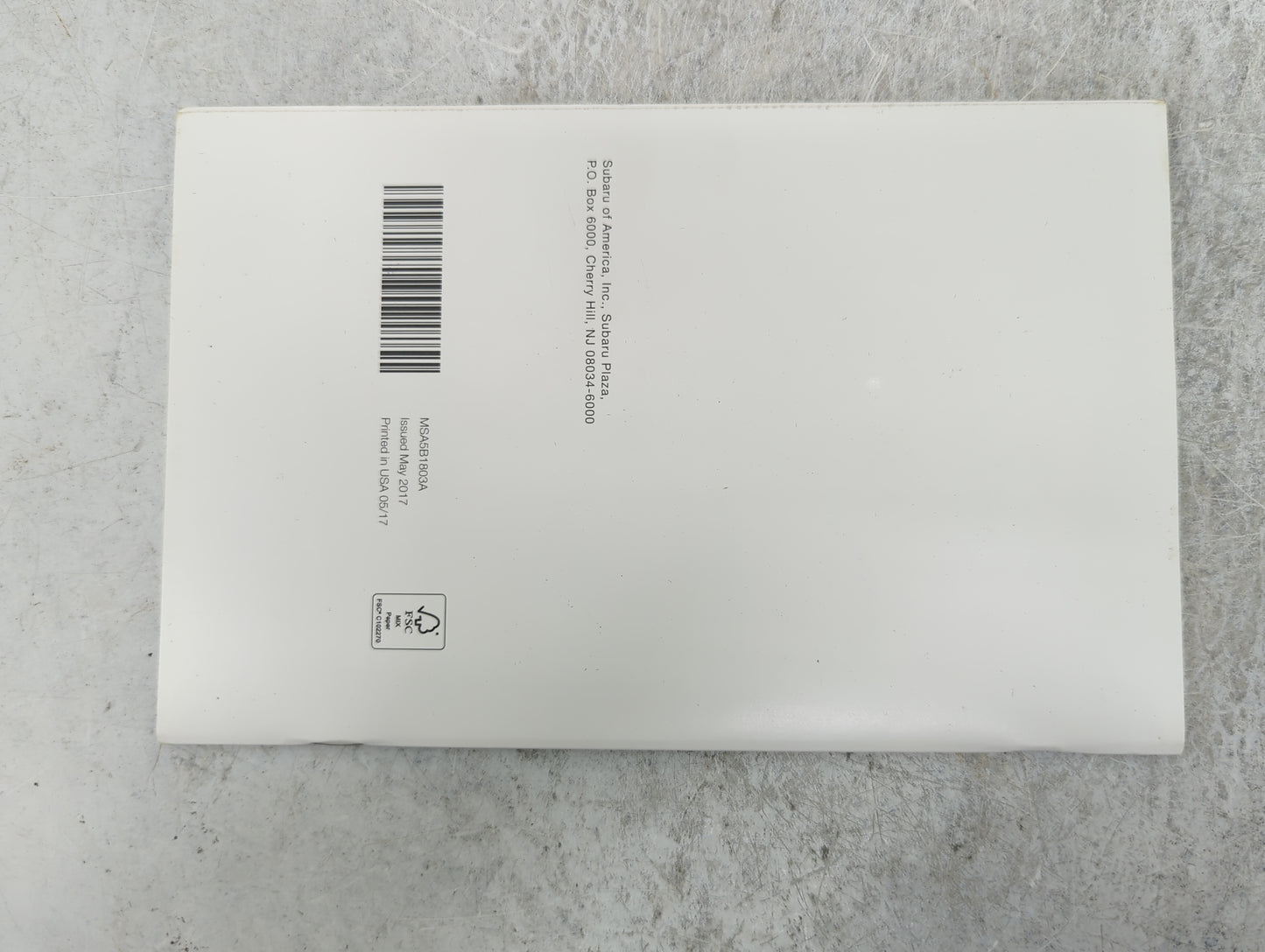 2018 Subaru Legacy Owners Manual Book Guide P/N:A2540BE-A MSA5M1803A OEM Used Auto Parts - Oemusedautoparts1.com