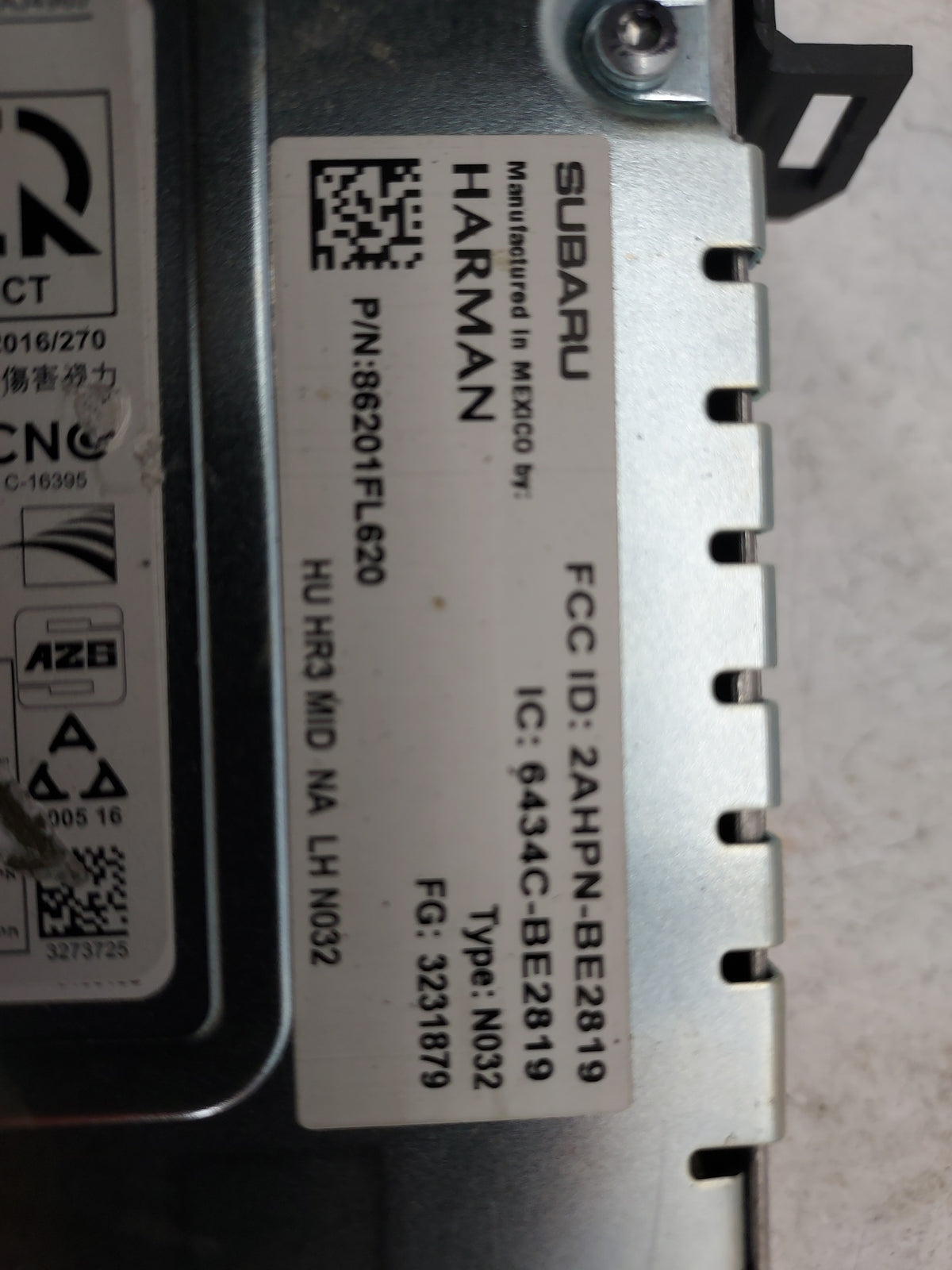 2018 Subaru Xv Radio AM FM Cd Player Receiver Replacement P/N:86201FL620 2AHPN-BE2819, 6434C-BE2819 Fits OEM Used Auto Parts