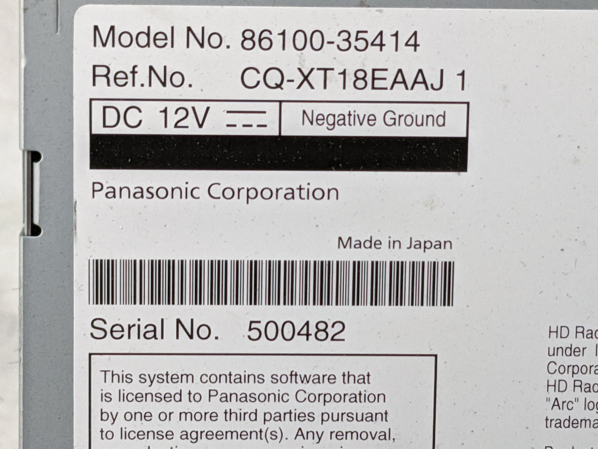 2018 Toyota 4runner Radio AM FM Cd Player Receiver Replacement P/N:86100-35414 CQ-XT18EAAJ1 Fits OEM Used Auto Parts - Oemus